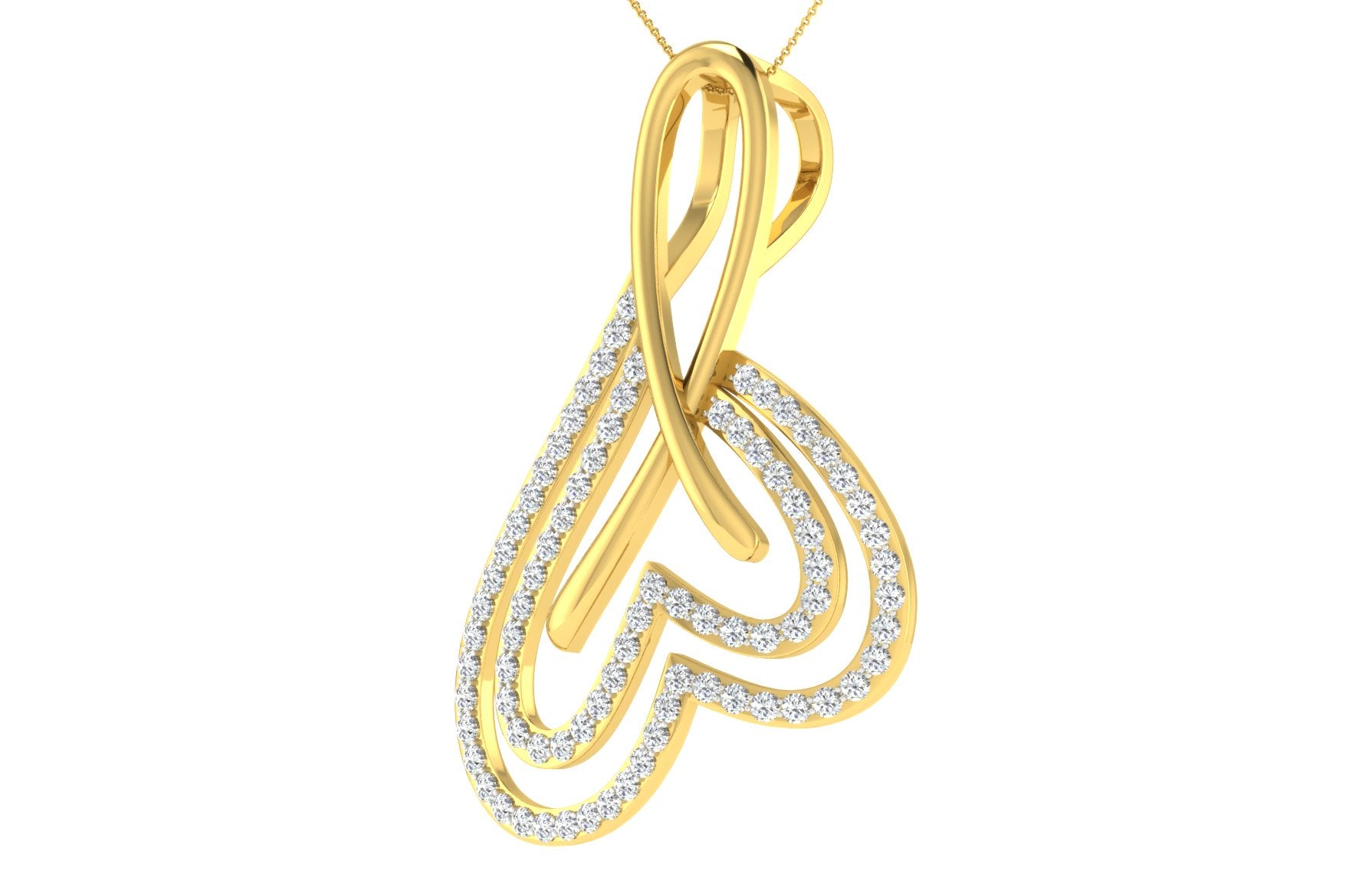 Nidal Jewels | Lover's Heart Gold and Diamond Pendant Set