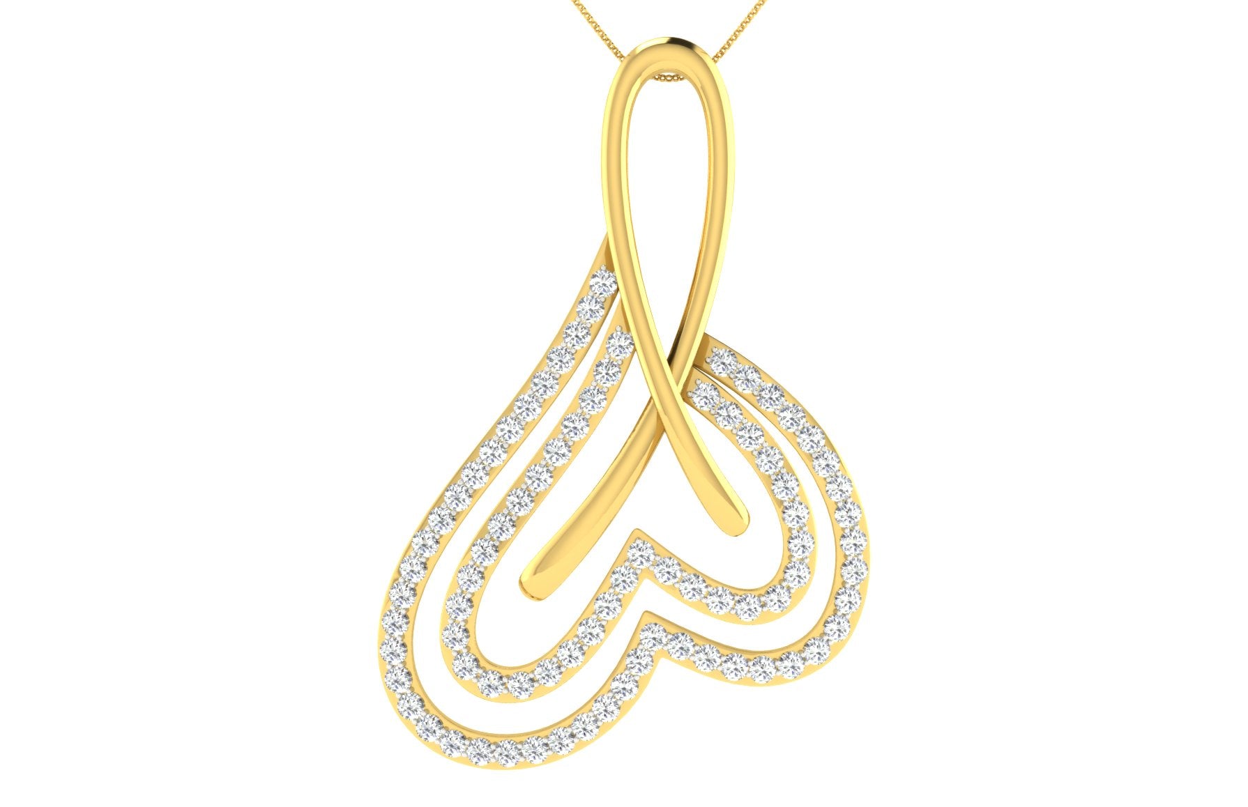 Nidal Jewels | Lover's Heart Gold and Diamond Pendant Set