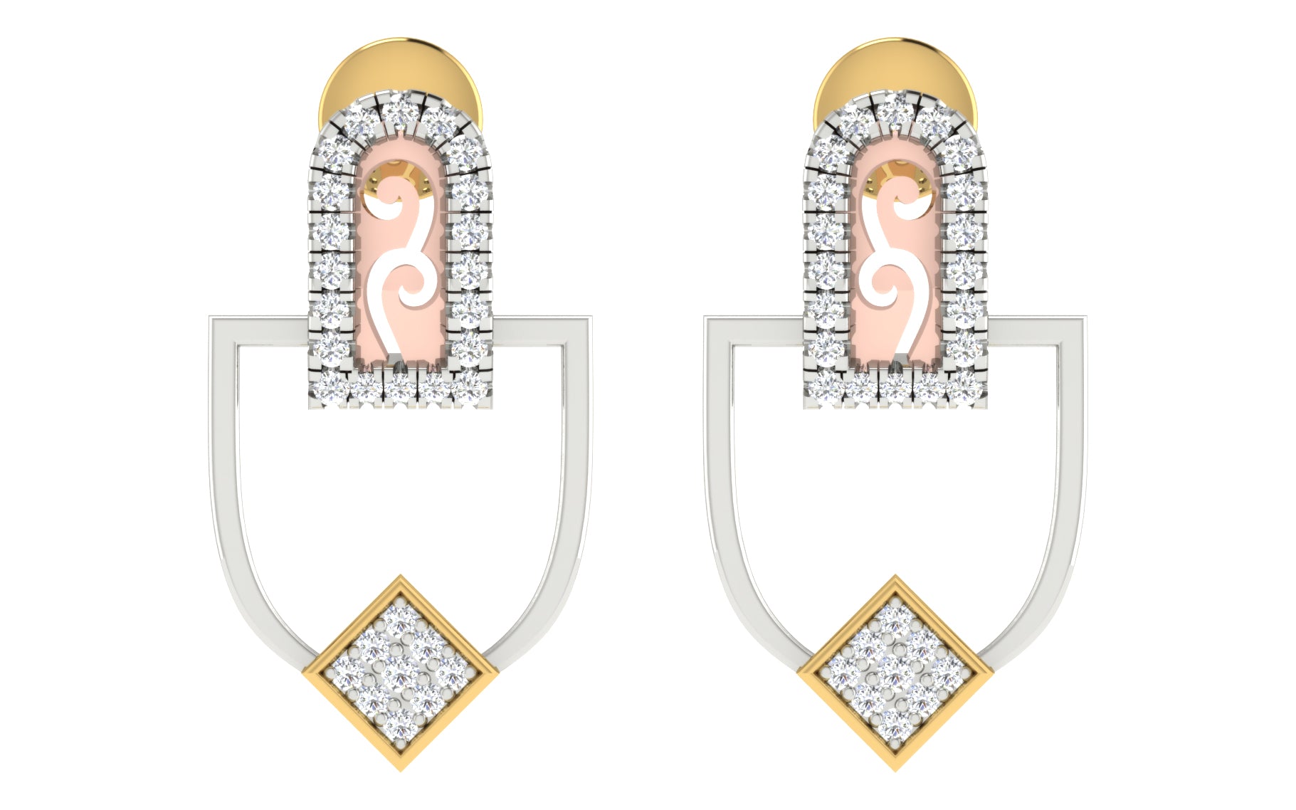 Nidal Jewels | Quartz Rosegold and Gold Diamond Pendant Set