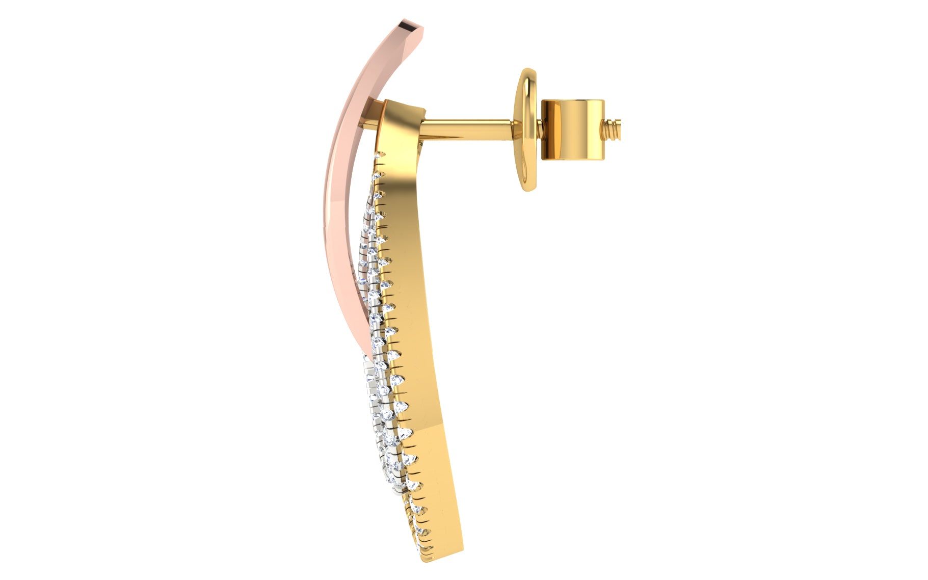 Nidal Jewels | Dual Petal Rosegold and Gold Diamond Pendant Set