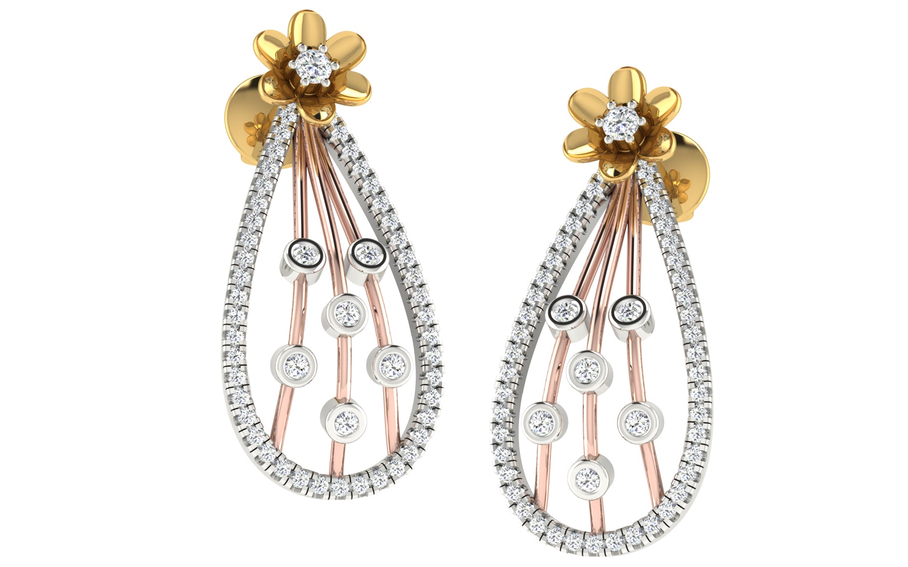 Nidal Jewels | Bouqet Gold and Diamond Pendant Set