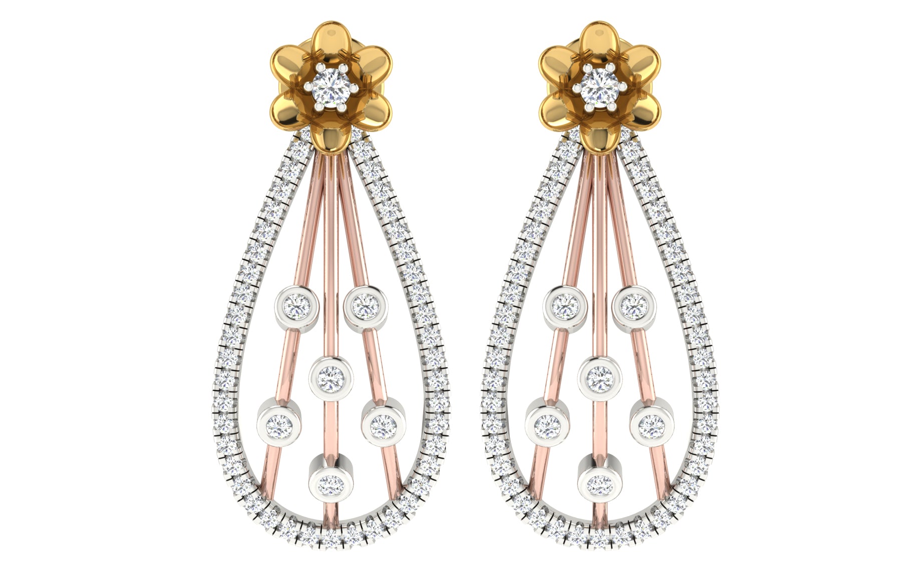 Nidal Jewels | Bouqet Gold and Diamond Pendant Set