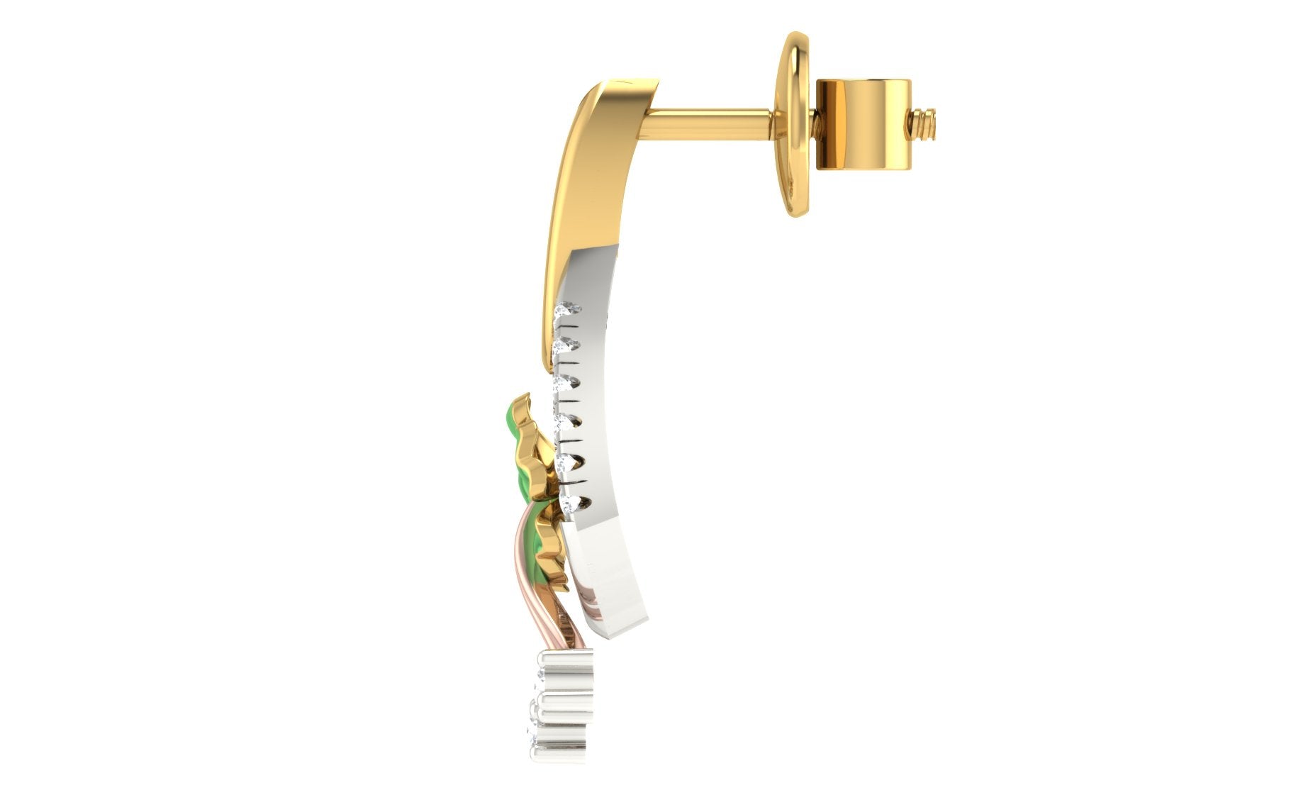 Nidal Jewels | Jade Flower Gold and Diamond Pendant Set