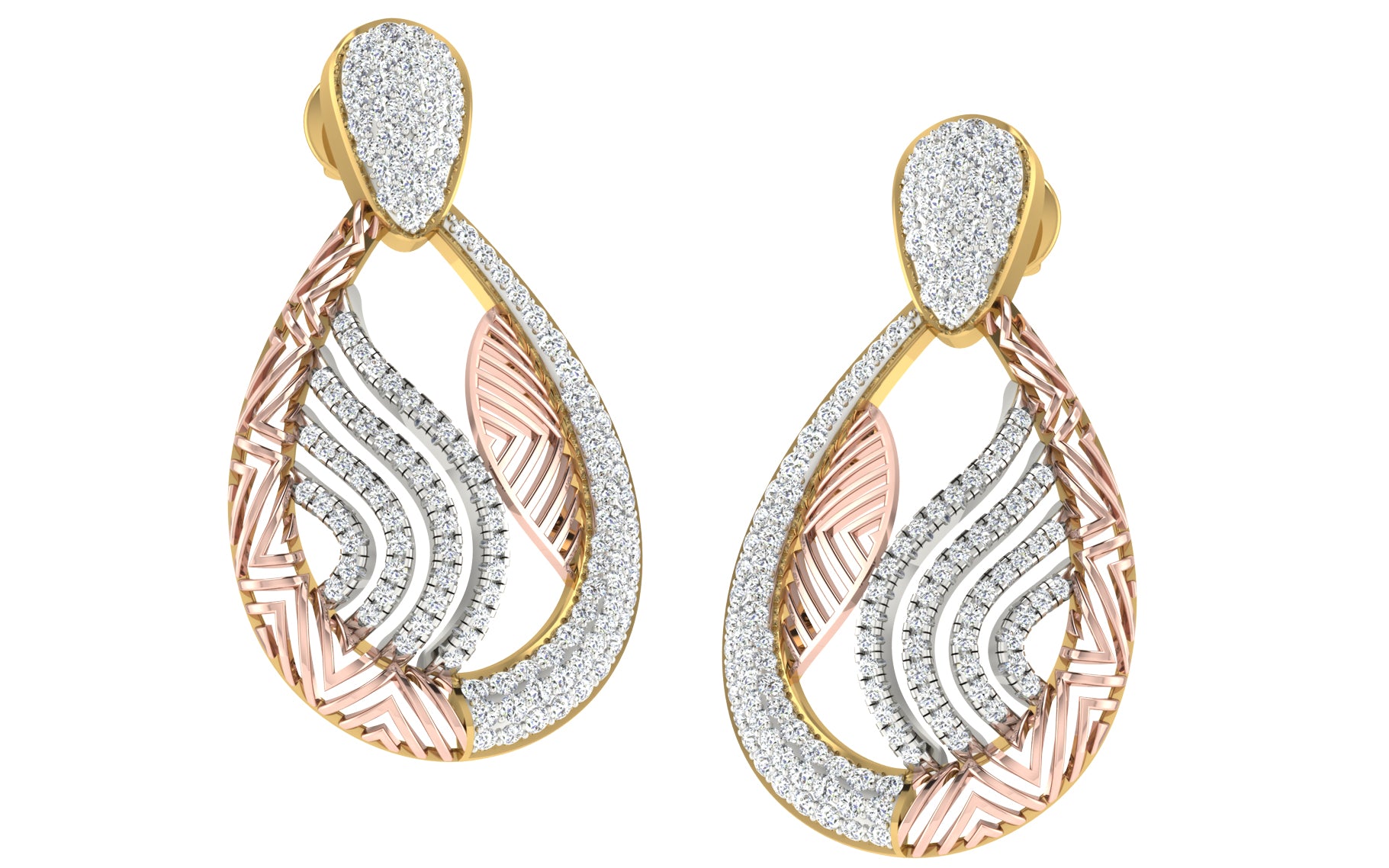 Nidal Jewels | Marquella Gold and Rosegold Diamond Pendant Set