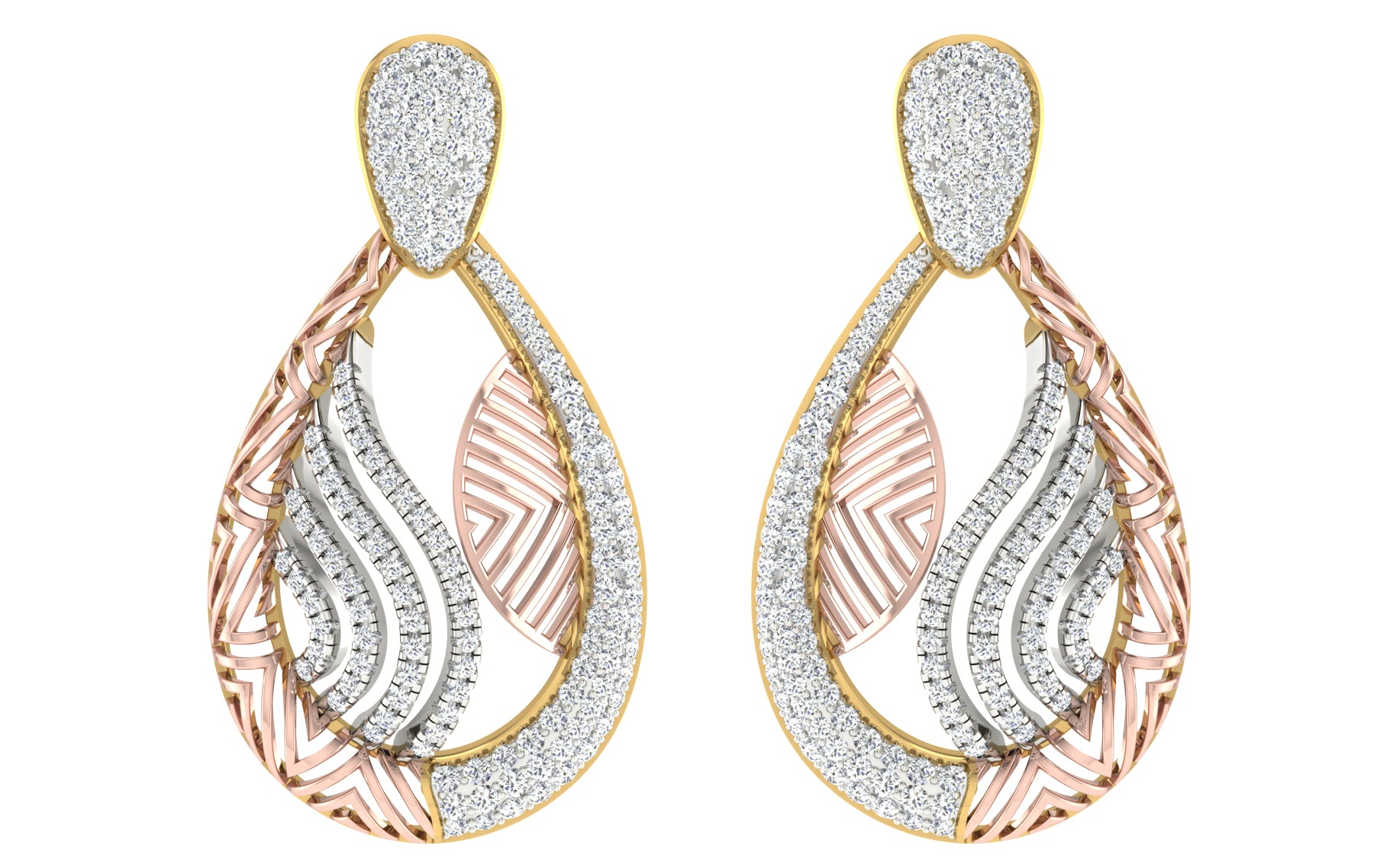 Nidal Jewels | Marquella Gold and Rosegold Diamond Pendant Set