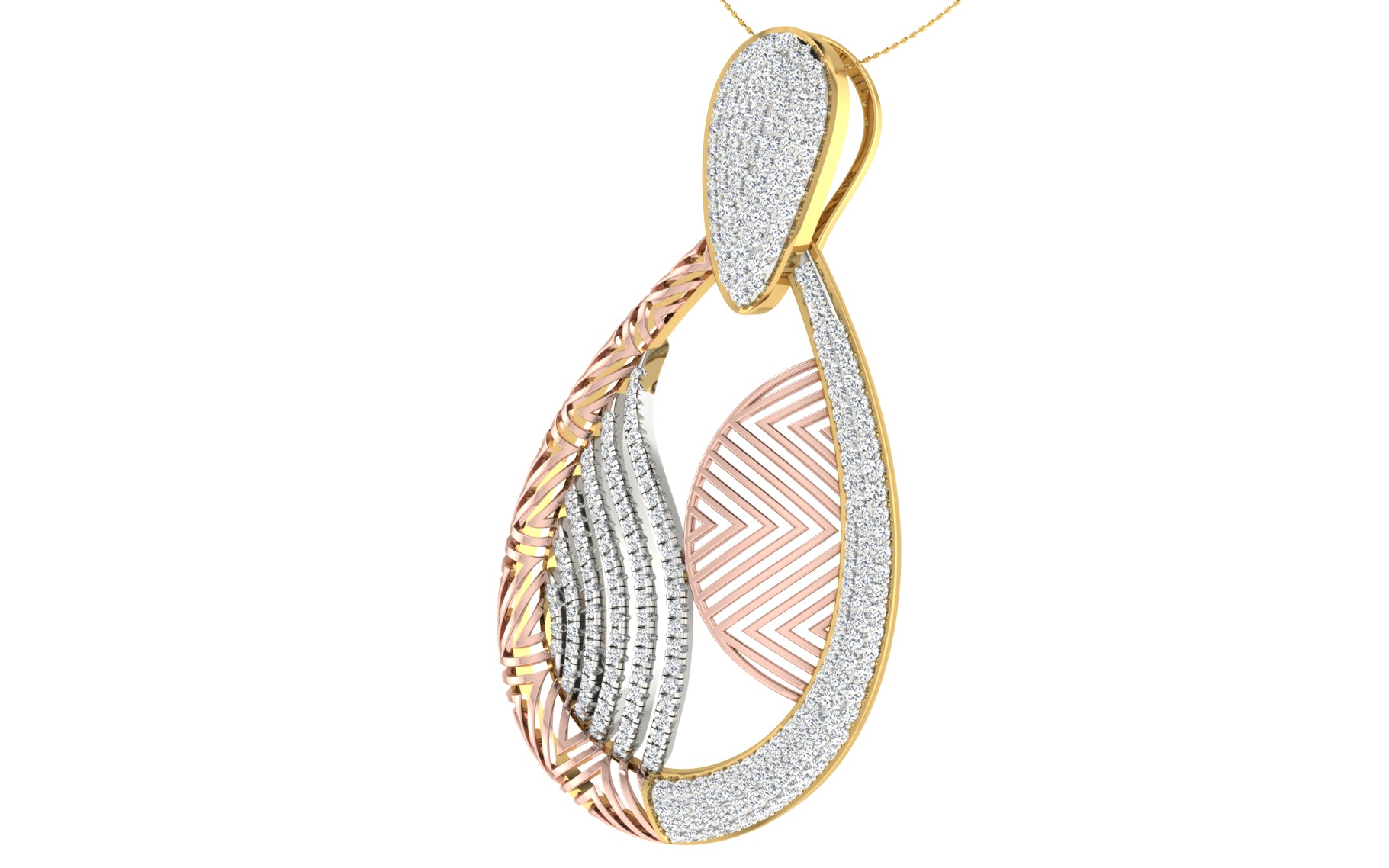Nidal Jewels | Marquella Gold and Rosegold Diamond Pendant Set
