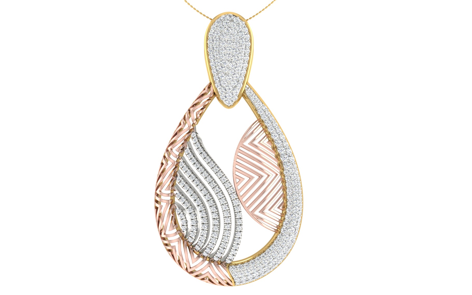 Nidal Jewels | Marquella Gold and Rosegold Diamond Pendant Set