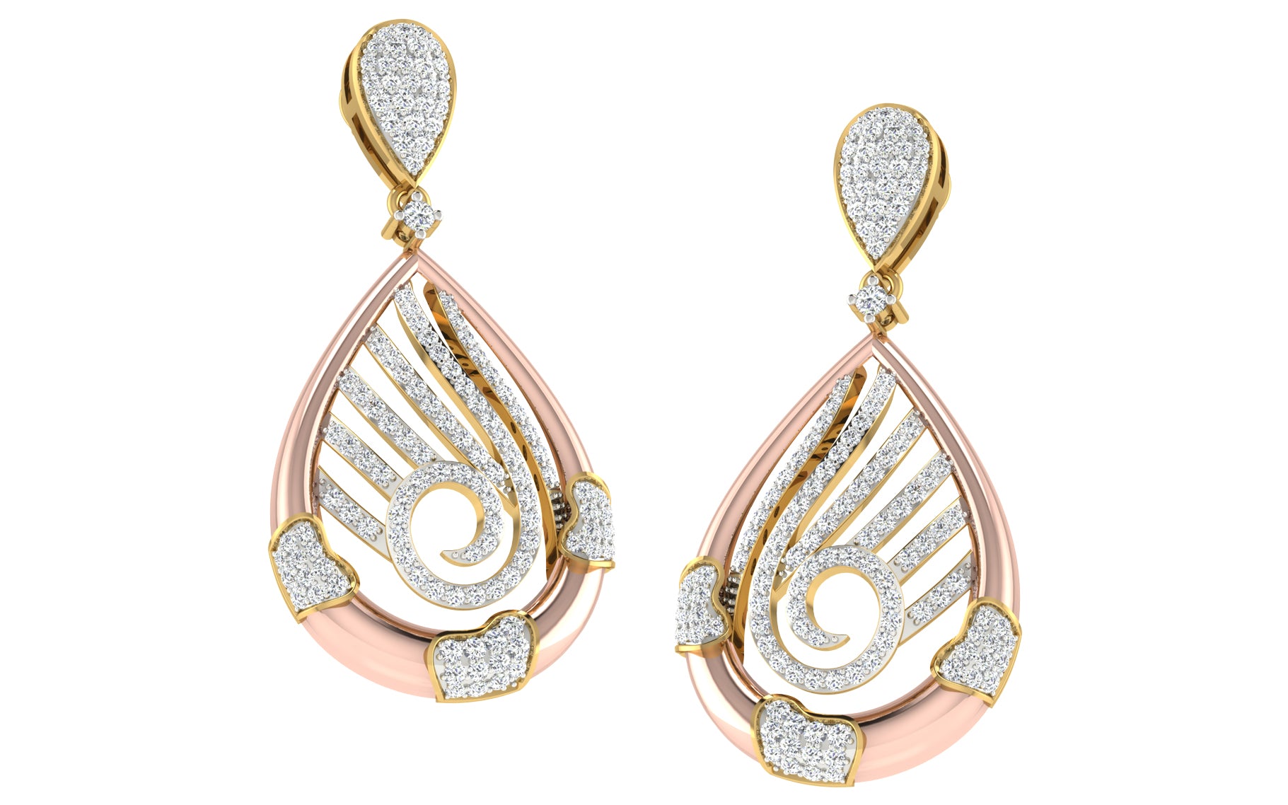 Nidal Jewels | Loveshine Gold and Rosegold Diamond Pendant Set