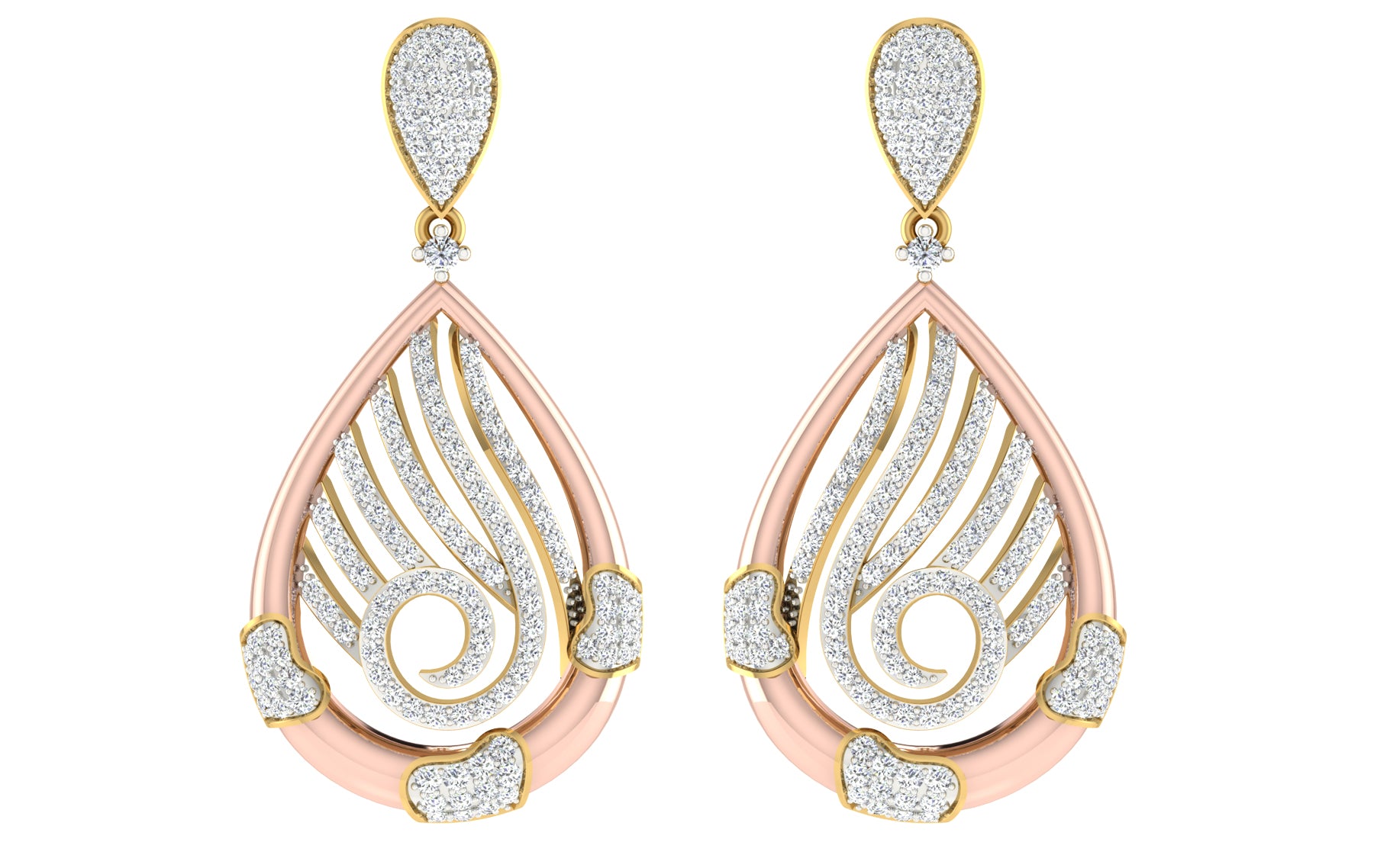 Nidal Jewels | Loveshine Gold and Rosegold Diamond Pendant Set