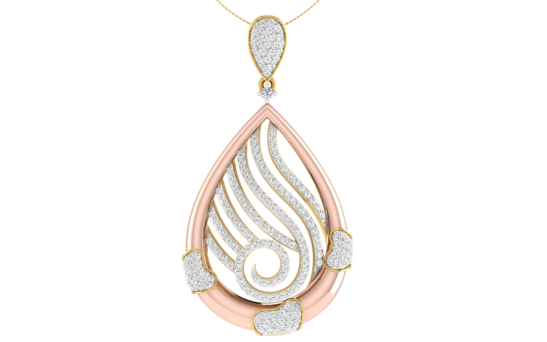 Nidal Jewels | Loveshine Gold and Rosegold Diamond Pendant Set