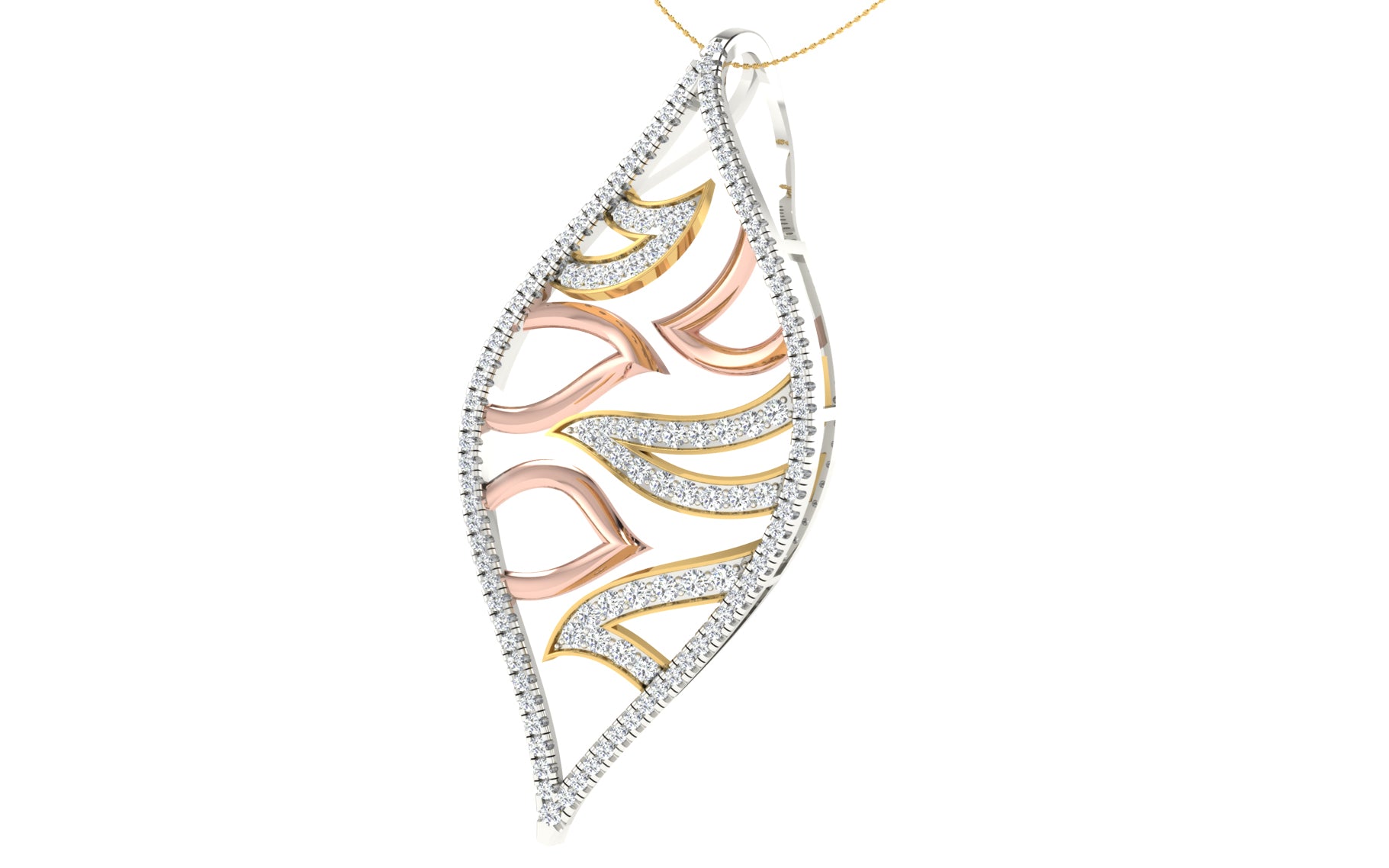 Nidal Jewels | Estella Gold and Rosegold Diamond Pendant Set