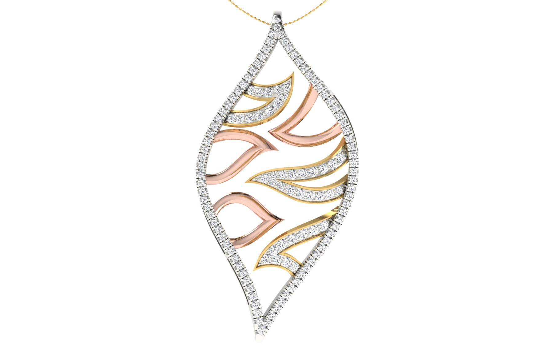 Nidal Jewels | Estella Gold and Rosegold Diamond Pendant Set