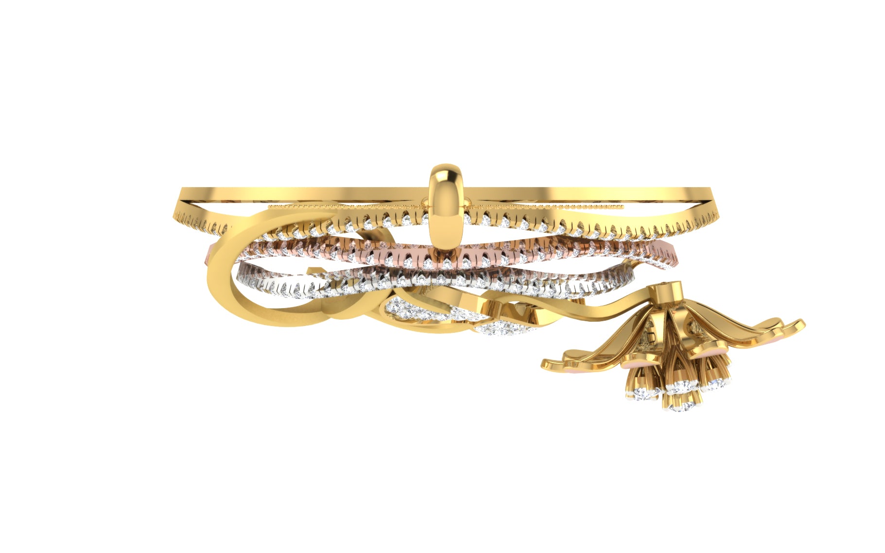 Nidal Jewels | Lover's Nest Gold and Rosegold Diamond Pendant Set