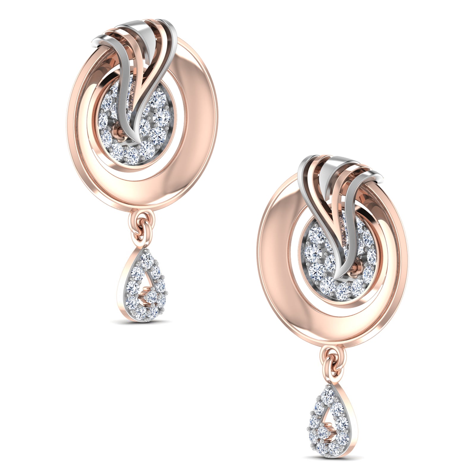 Nidal Jewels | Orb of Dream Gold and Rosegold Diamond Pendant Set
