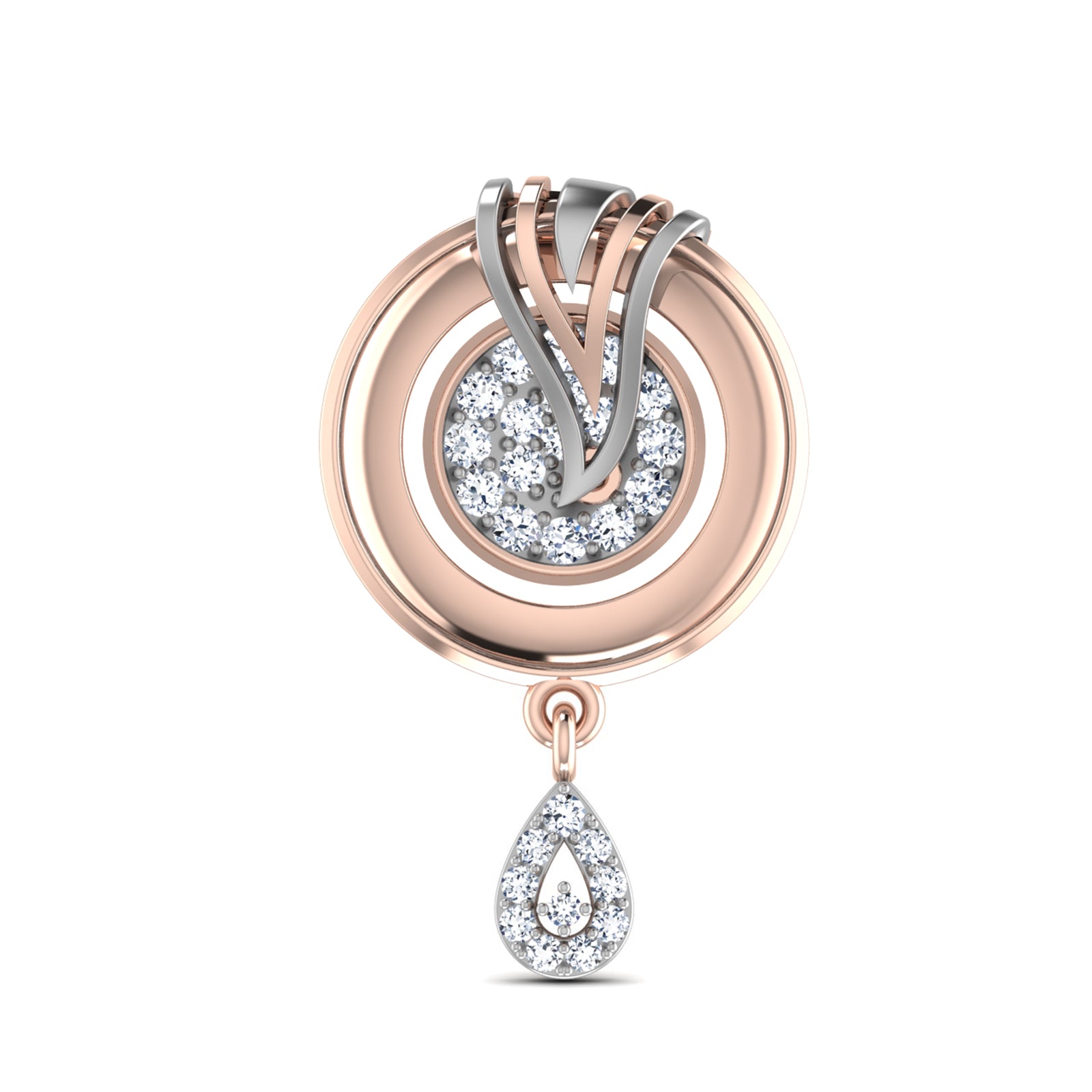 Nidal Jewels | Orb of Dream Gold and Rosegold Diamond Pendant Set
