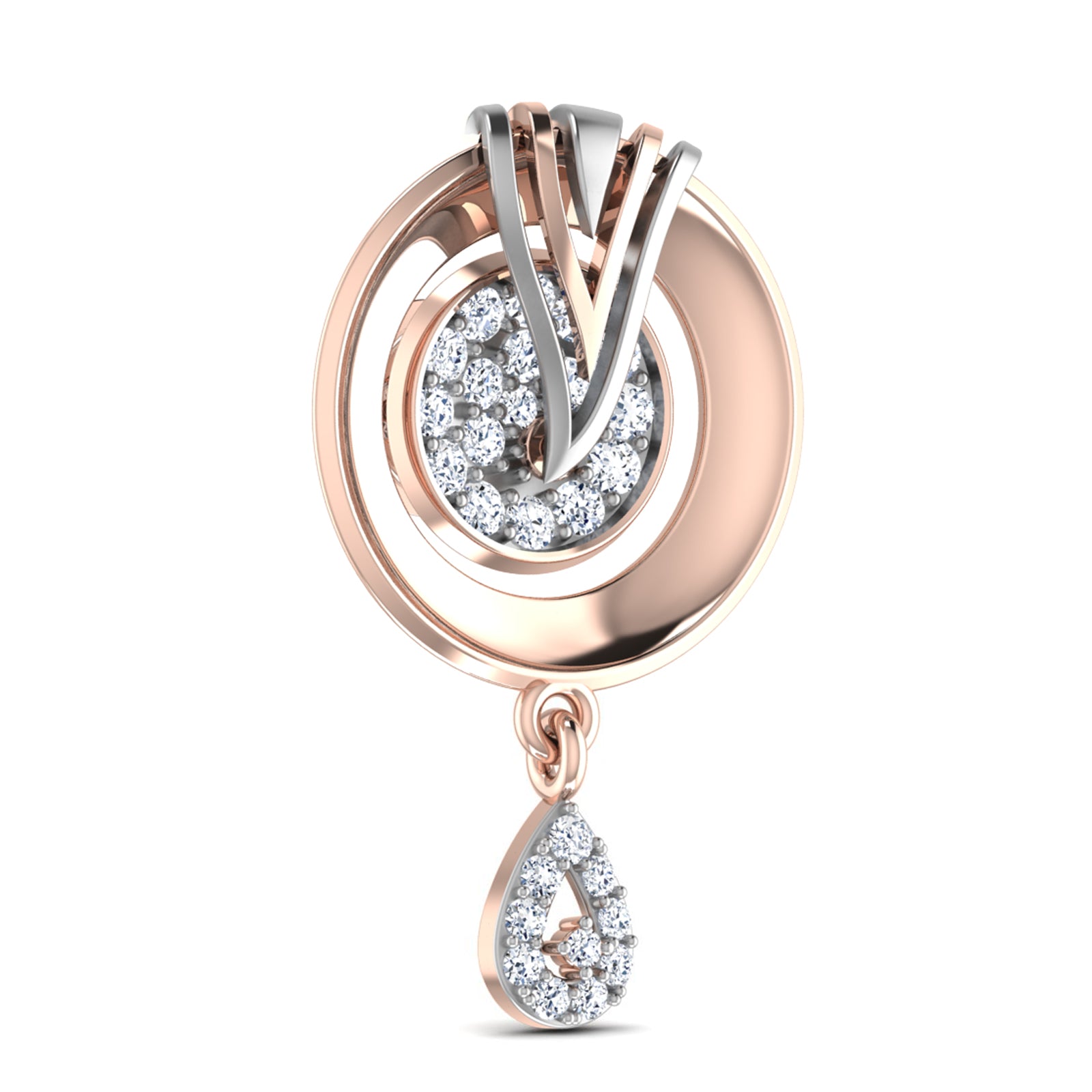 Nidal Jewels | Orb of Dream Gold and Rosegold Diamond Pendant Set
