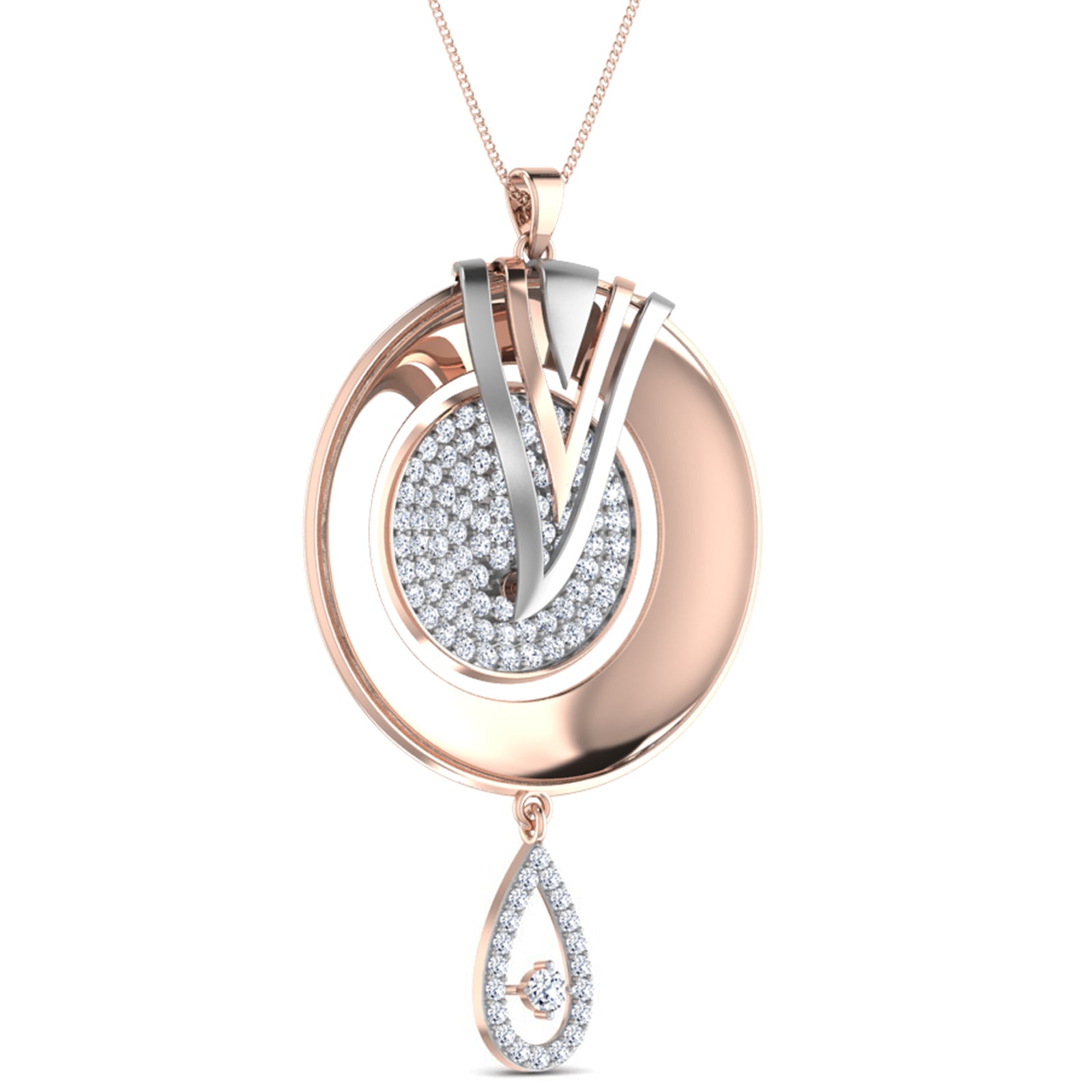 Nidal Jewels | Orb of Dream Gold and Rosegold Diamond Pendant Set