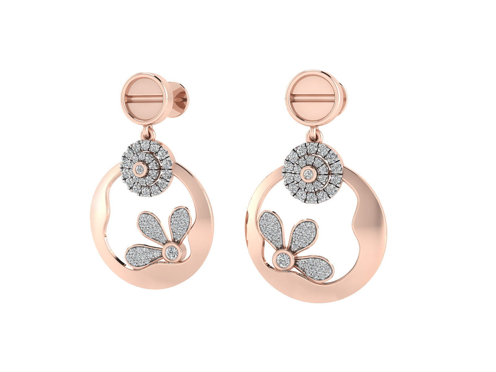 Nidal Jewels | Fiorella Gold and Rosegold Diamond Pendant Set