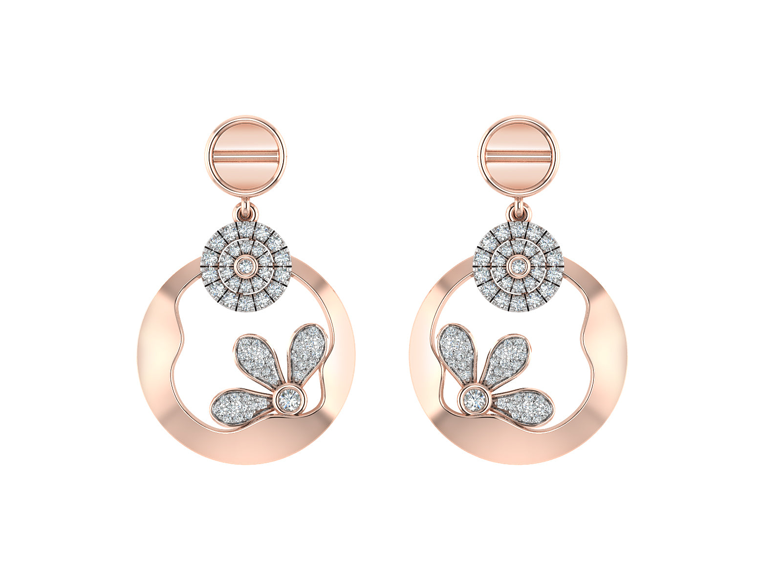 Nidal Jewels | Fiorella Gold and Rosegold Diamond Pendant Set