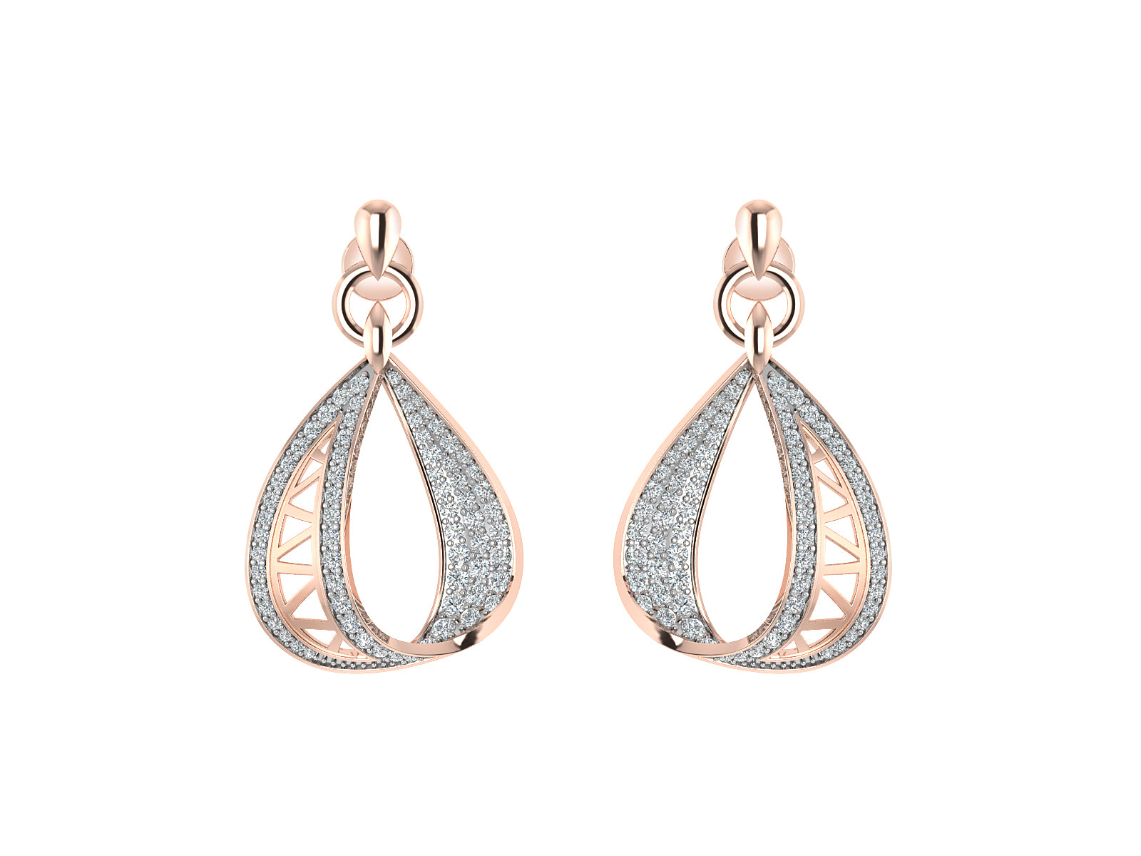 Nidal Jewels | Diamond Drop Gold and Rosegold Pendant Set