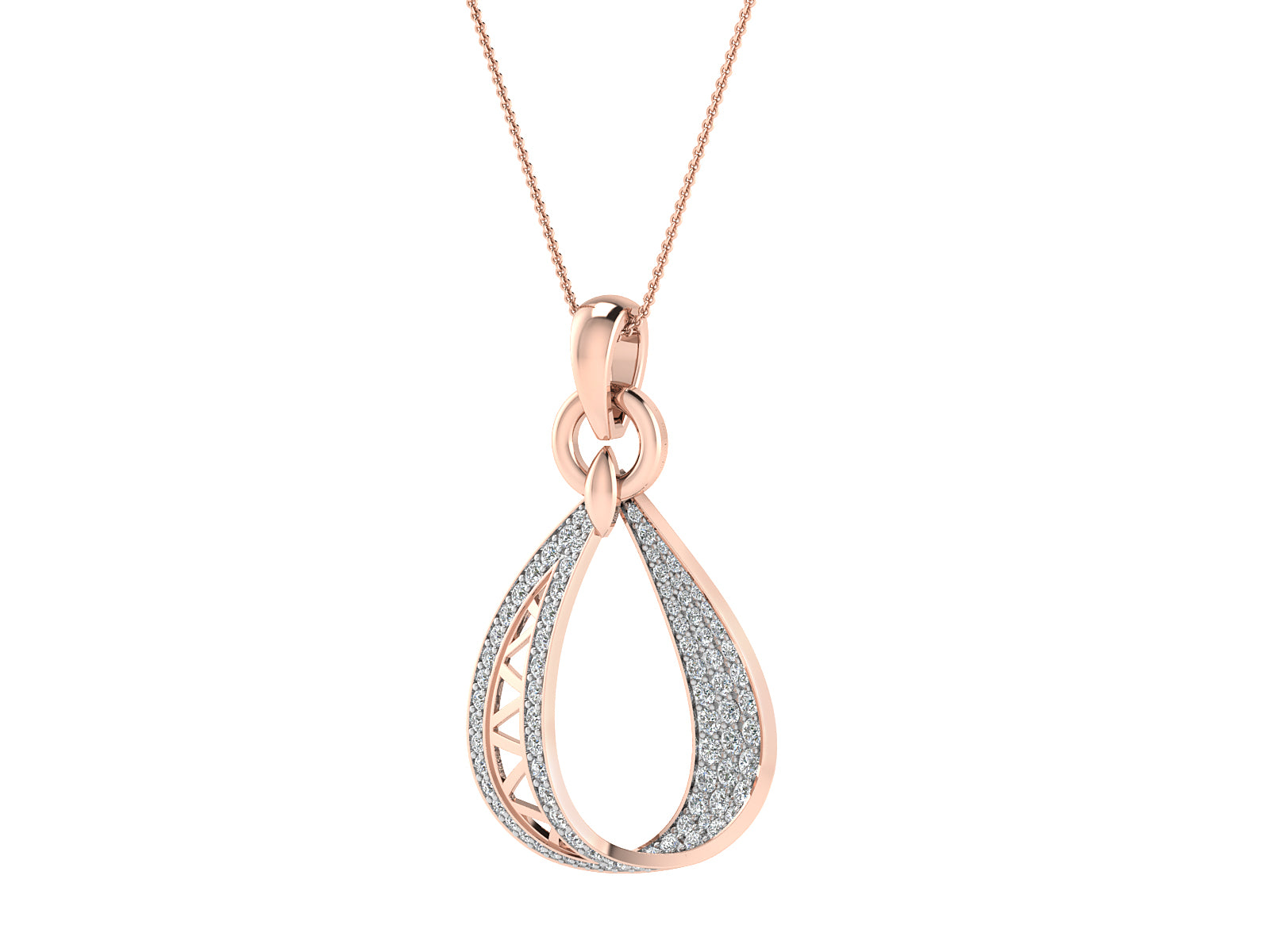 Nidal Jewels | Diamond Drop Gold and Rosegold Pendant Set