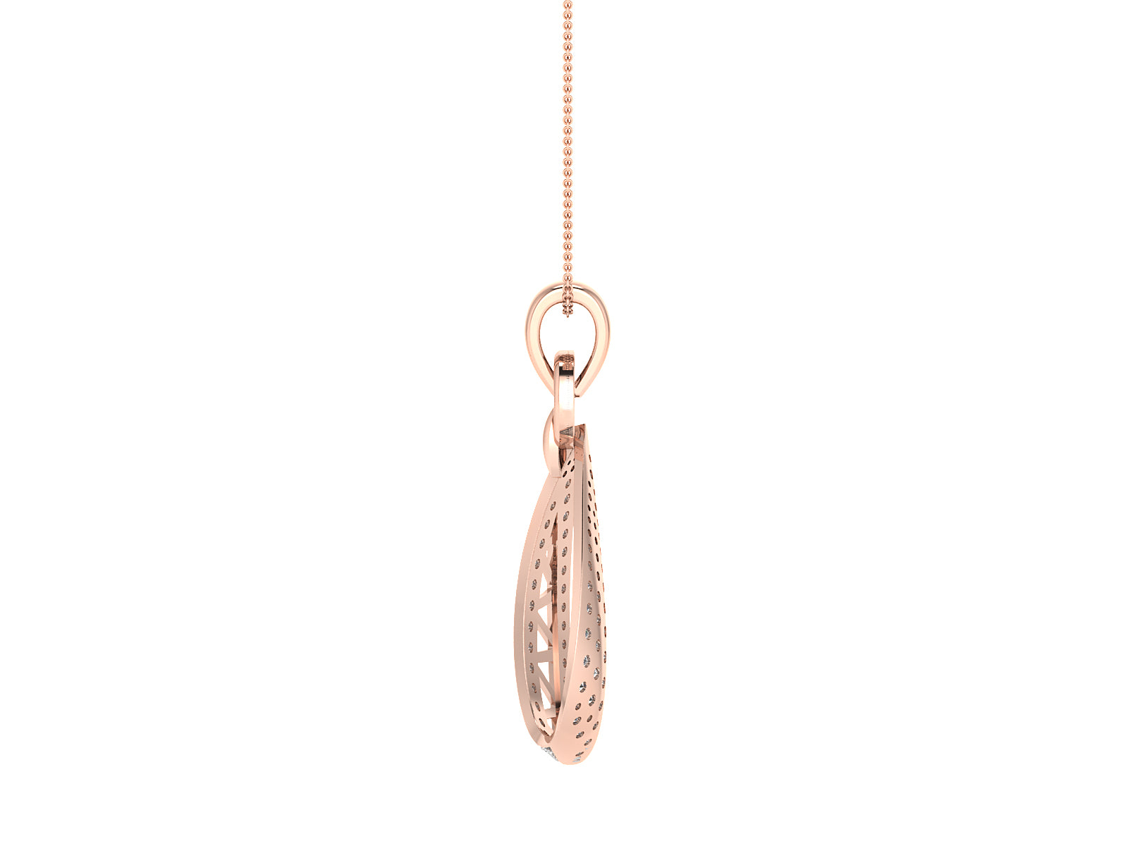 Nidal Jewels | Diamond Drop Gold and Rosegold Pendant Set