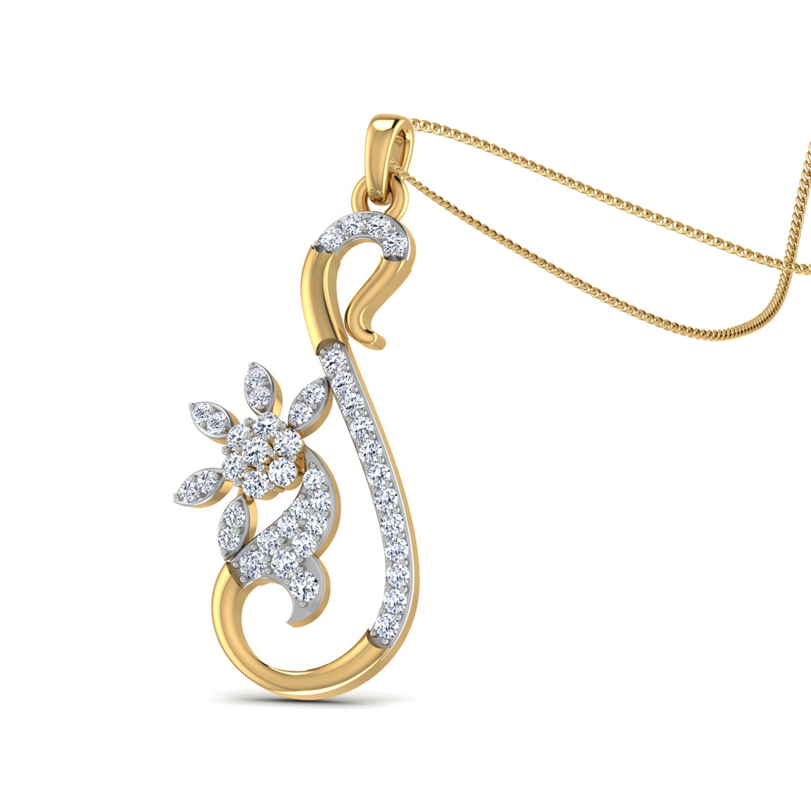Nidal Jewels | Gracie Floral Gold and Diamond Pendant Set