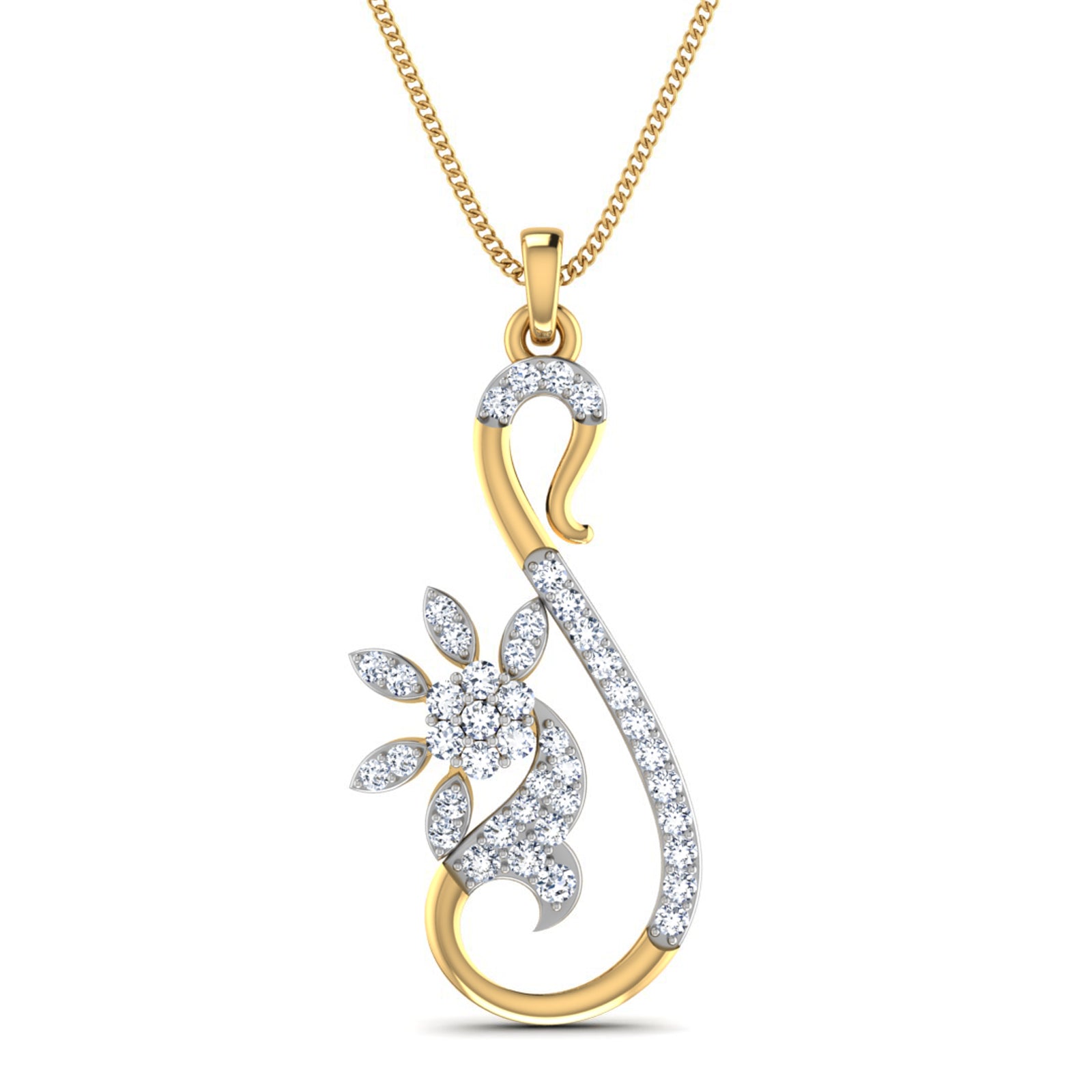 Nidal Jewels | Gracie Floral Gold and Diamond Pendant Set