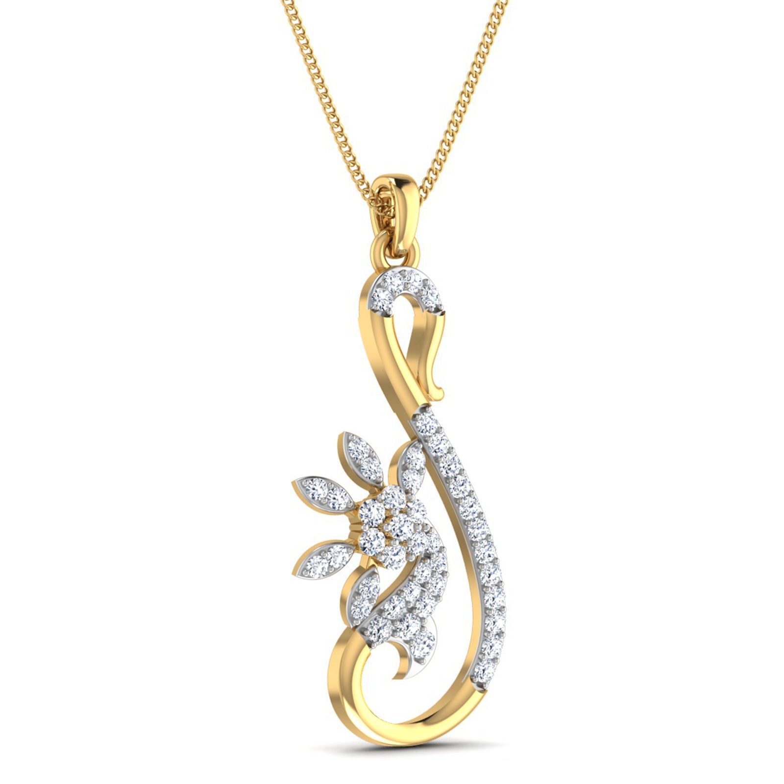 Nidal Jewels | Gracie Floral Gold and Diamond Pendant Set
