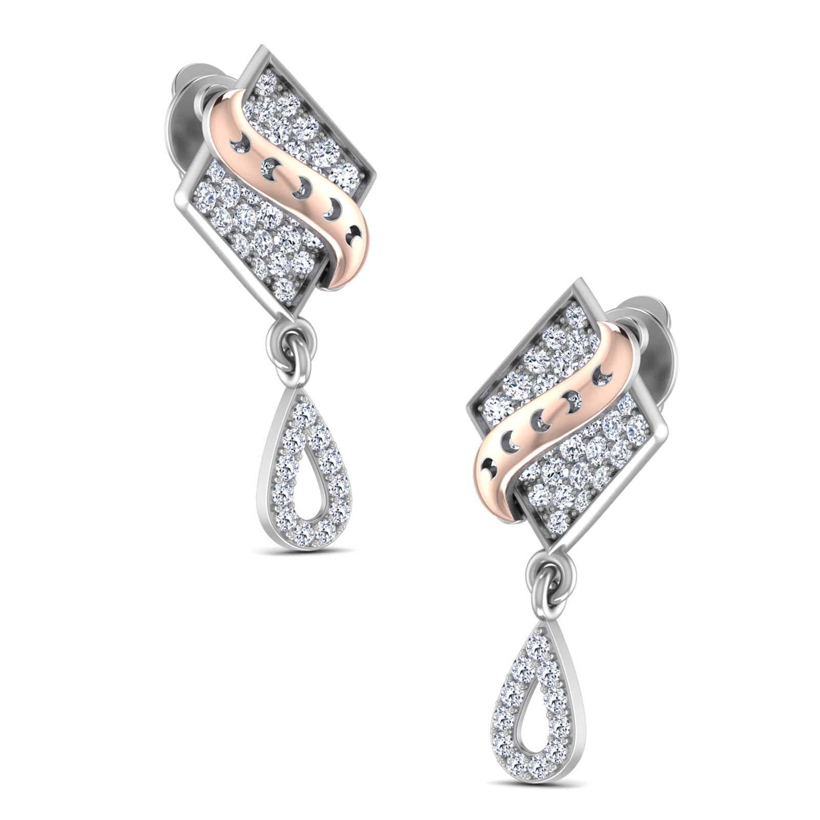 Nidal Jewels | Crysal Gold and Rosegold Diamond Pendant Set