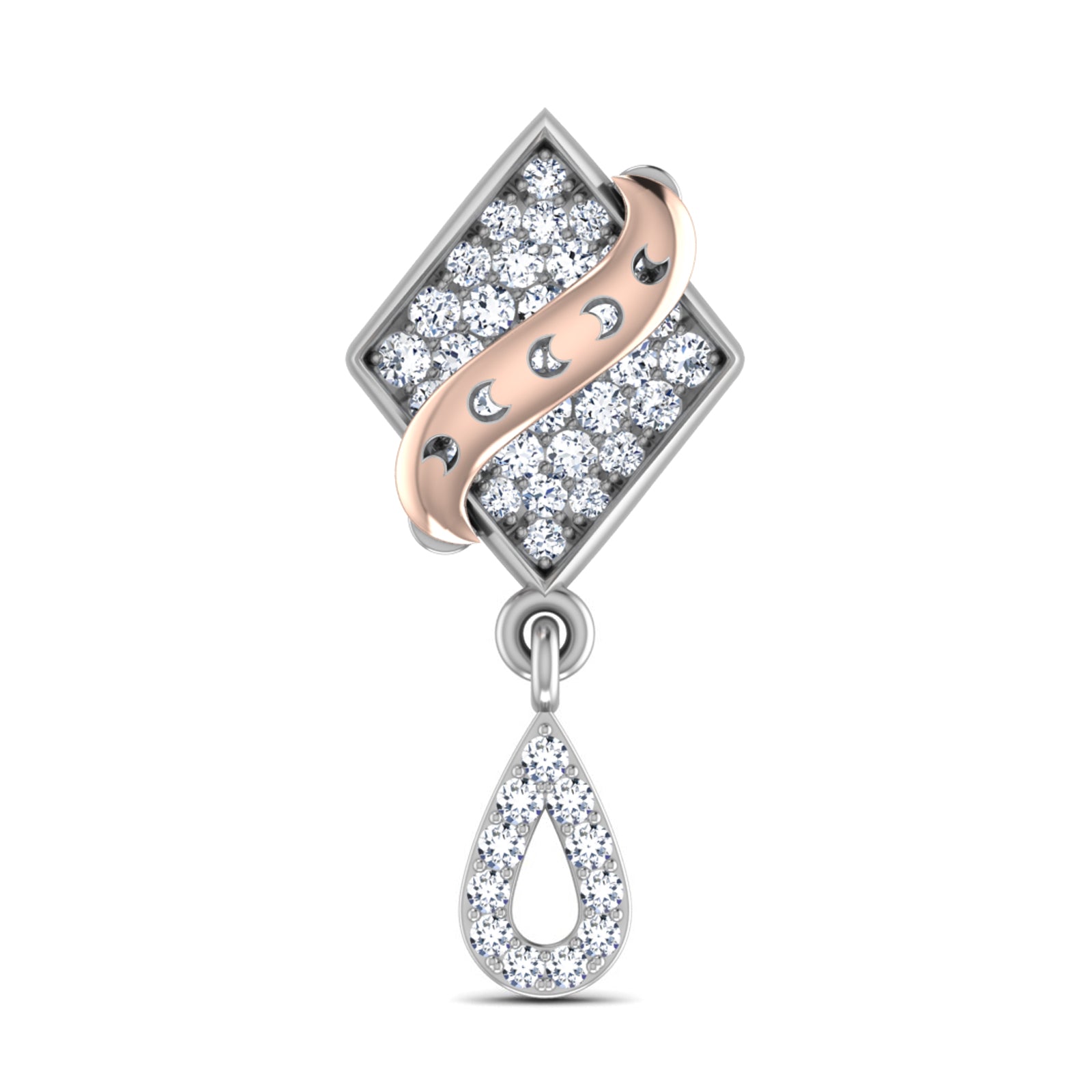 Nidal Jewels | Crysal Gold and Rosegold Diamond Pendant Set