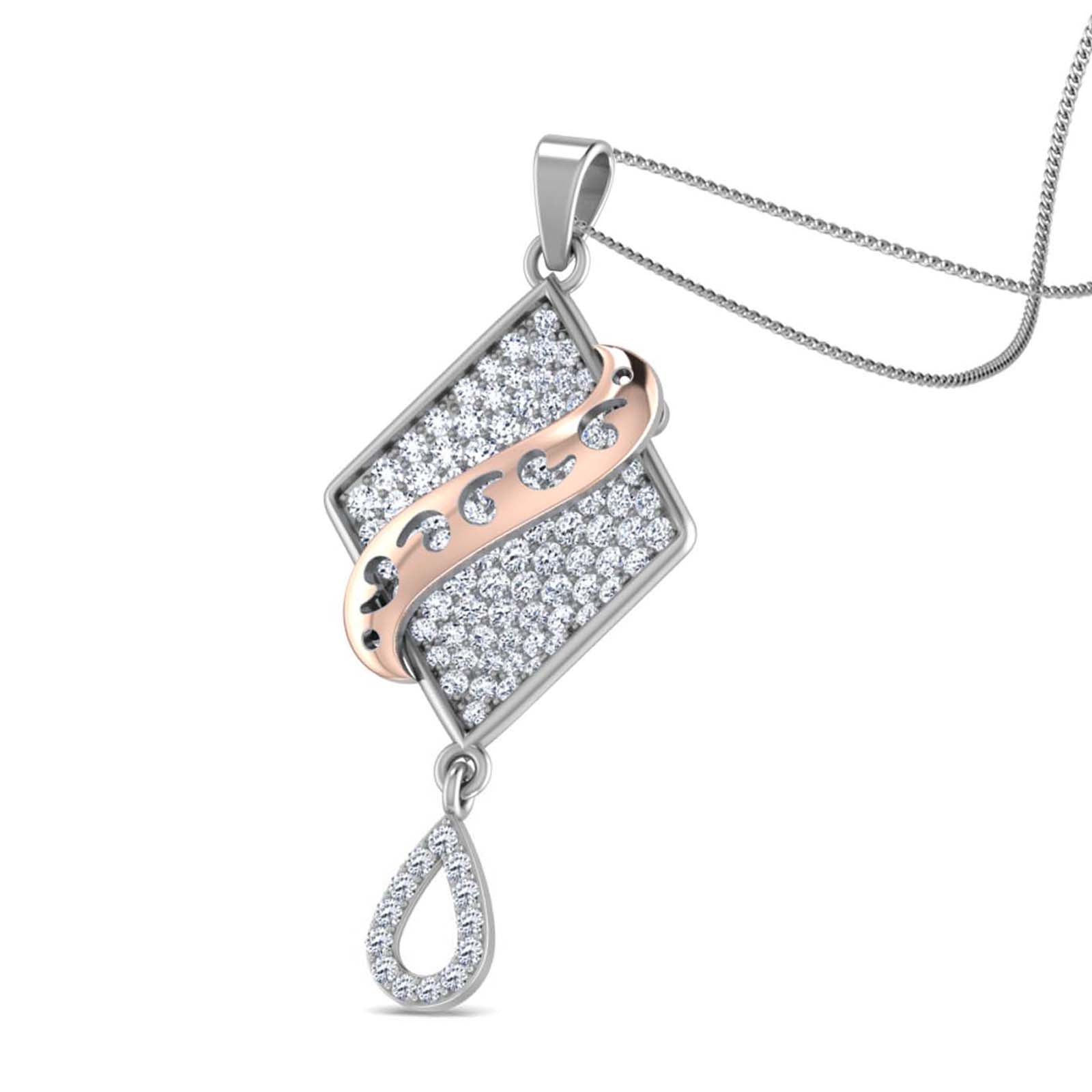 Nidal Jewels | Crysal Gold and Rosegold Diamond Pendant Set