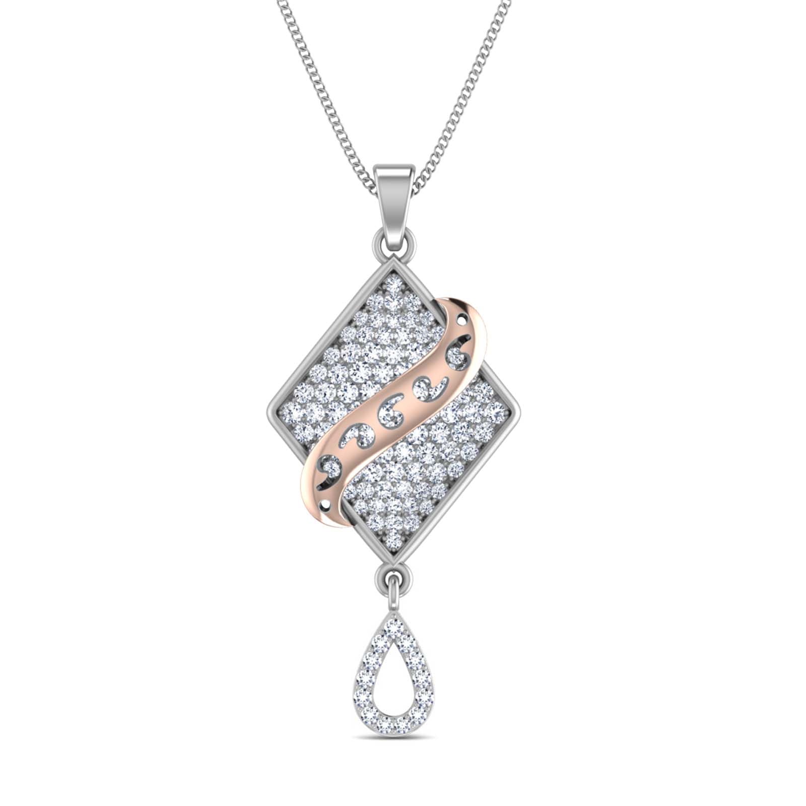 Nidal Jewels | Crysal Gold and Rosegold Diamond Pendant Set