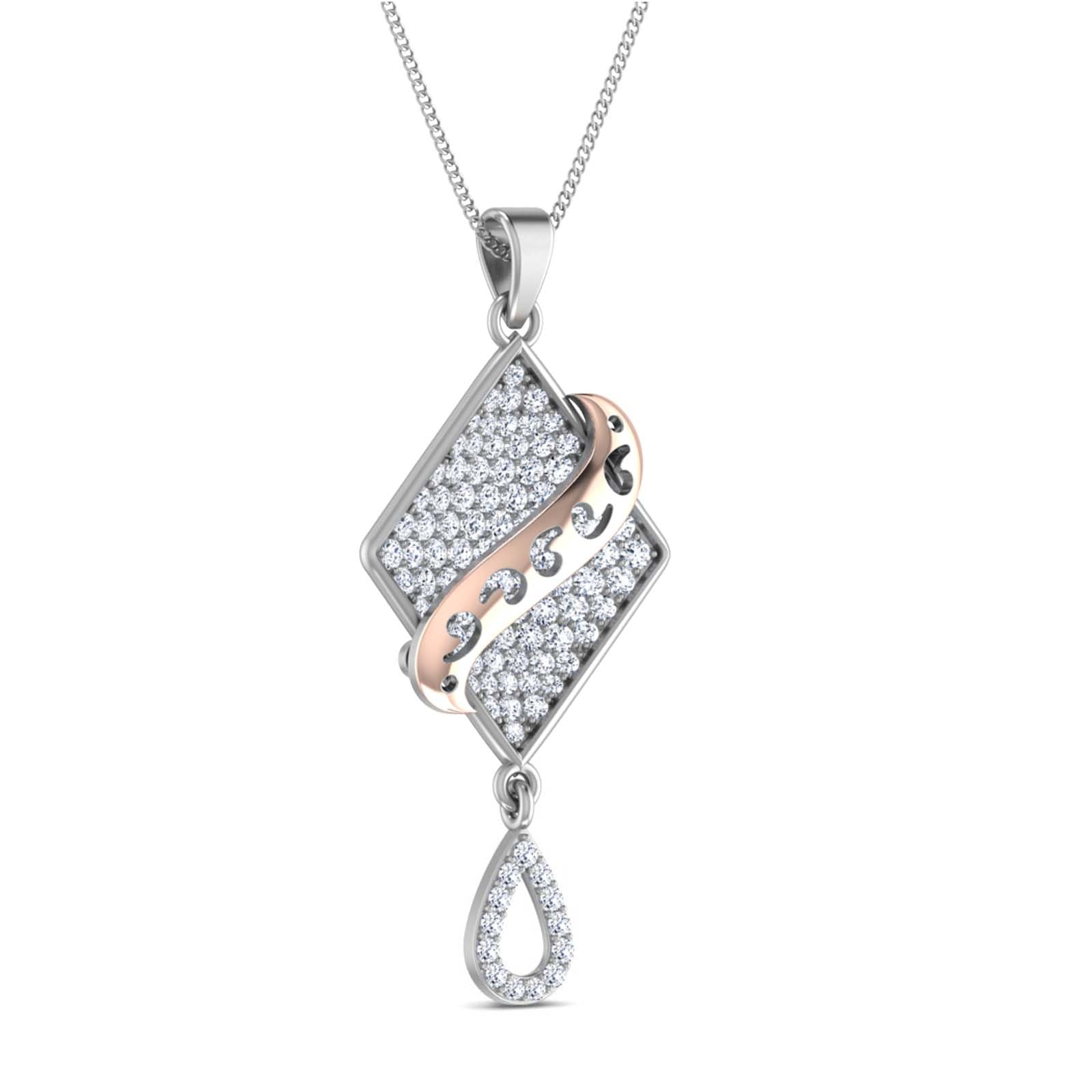 Nidal Jewels | Crysal Gold and Rosegold Diamond Pendant Set