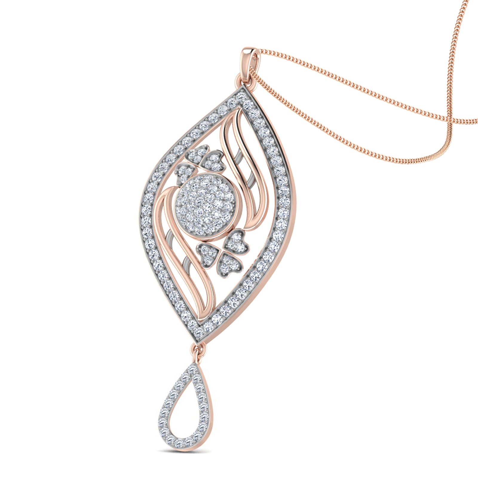 Nidal Jewels | Eloise Gold and Rosegold Diamond Pendant Set