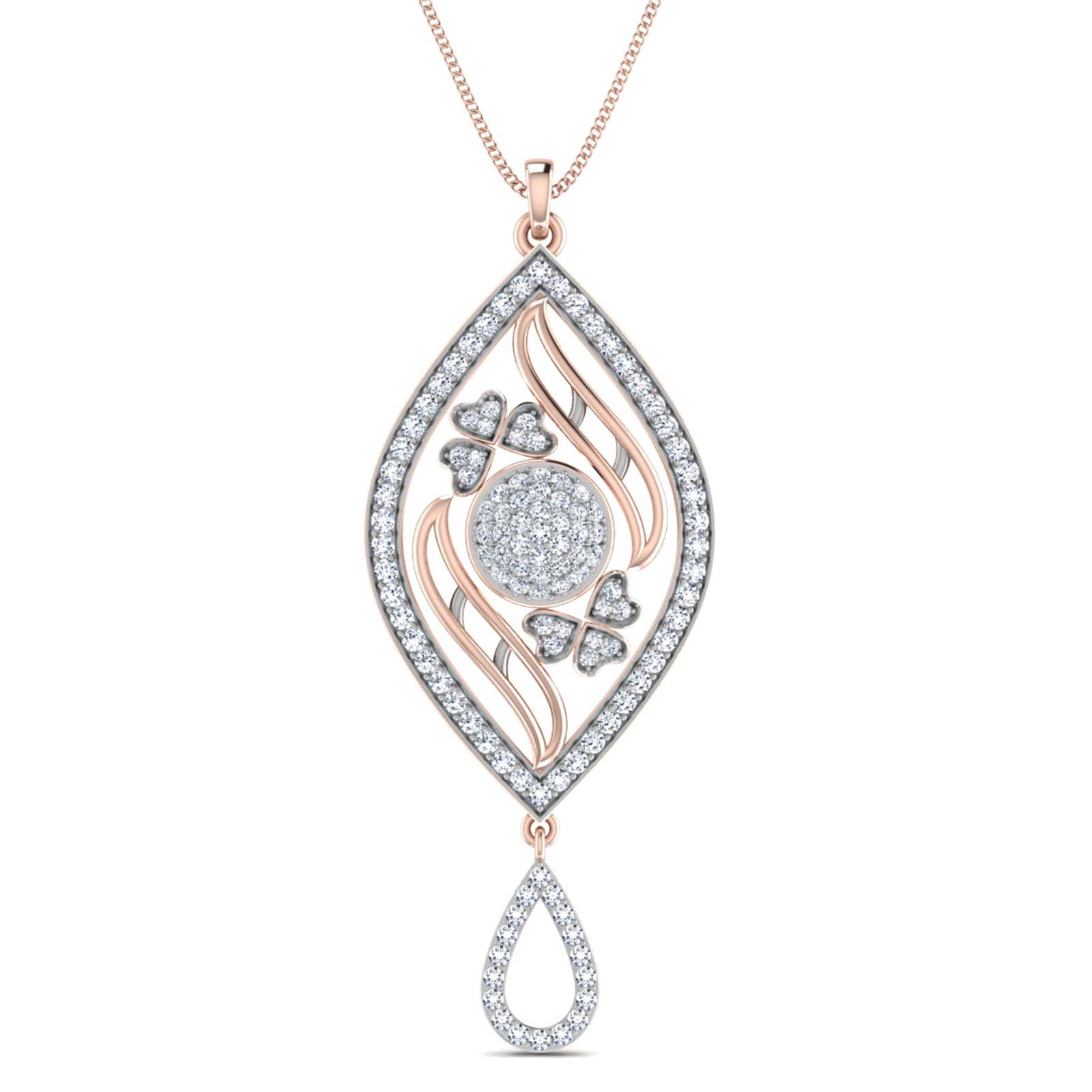 Nidal Jewels | Eloise Gold and Rosegold Diamond Pendant Set
