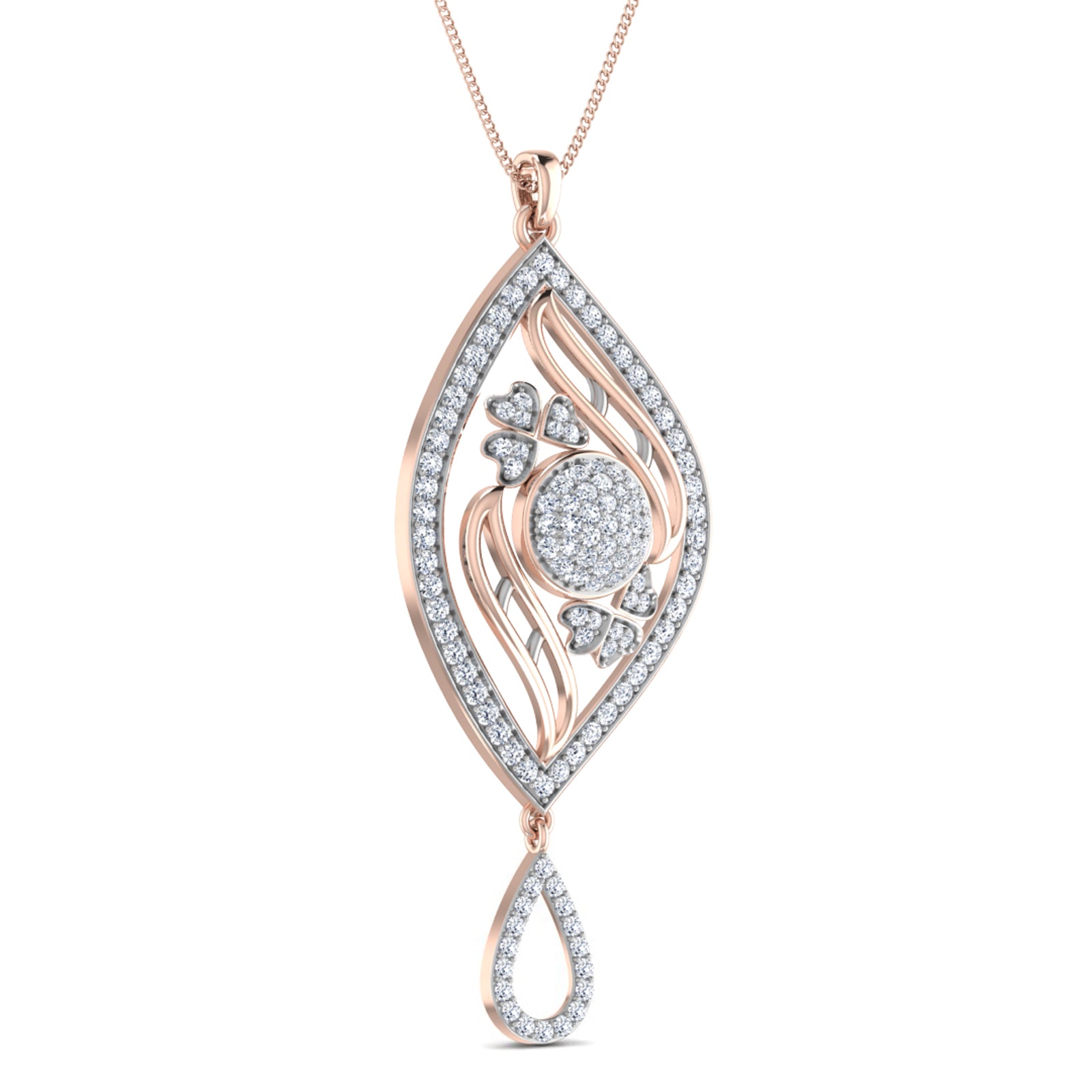 Nidal Jewels | Eloise Gold and Rosegold Diamond Pendant Set