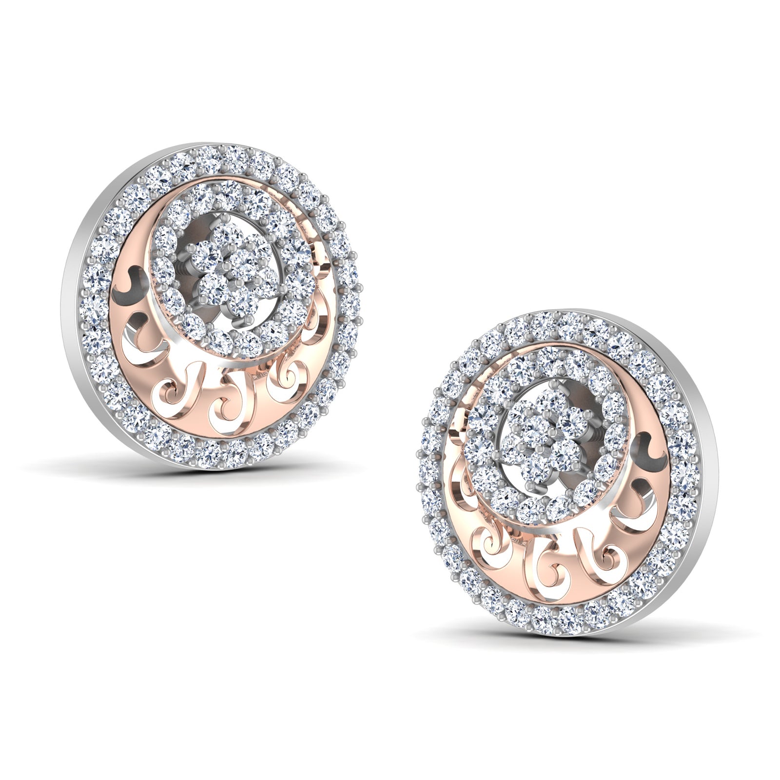 Nidel Jewels | Orbella Gold and Rosegold Diamond Pendant Set