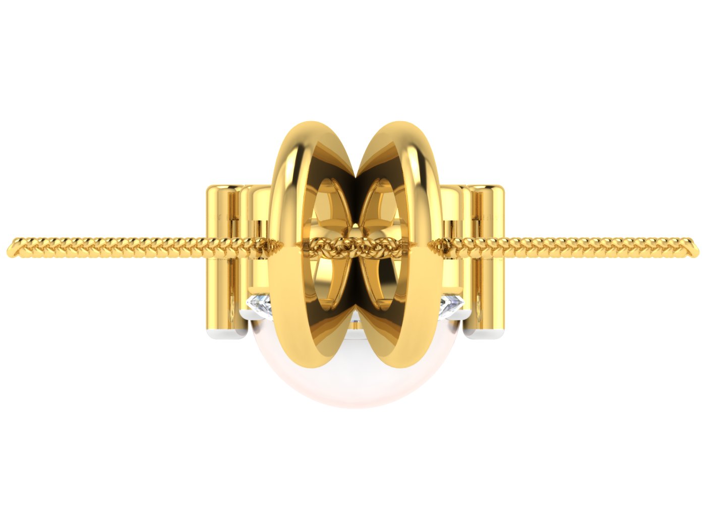 Nidal Jewels | Pearl Diamond Solitares Pendant - Nidal Jewels