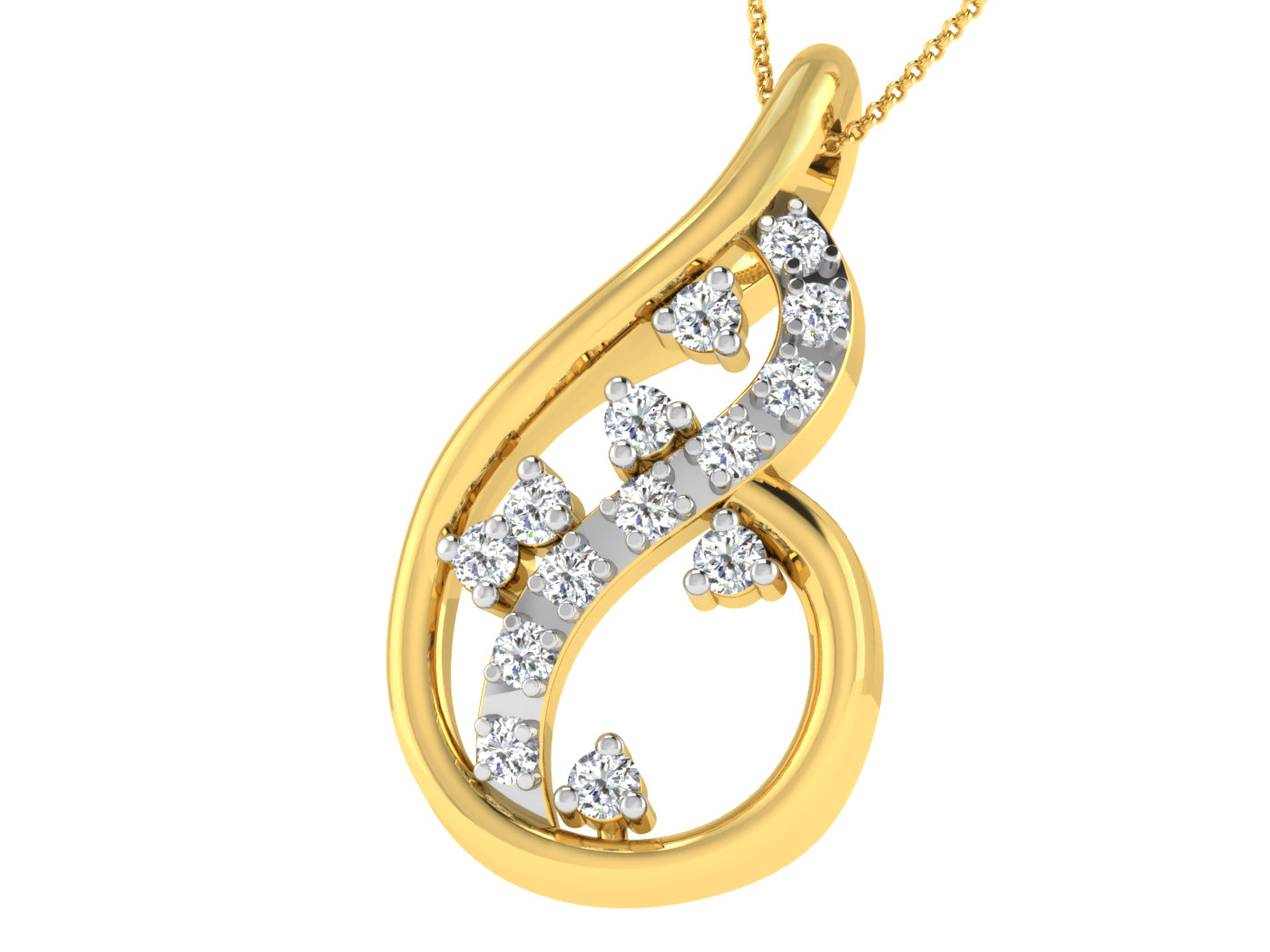 Nidal Jewels | Divine Dewdrop Gold & Diamond Pendant - Nidal Jewels