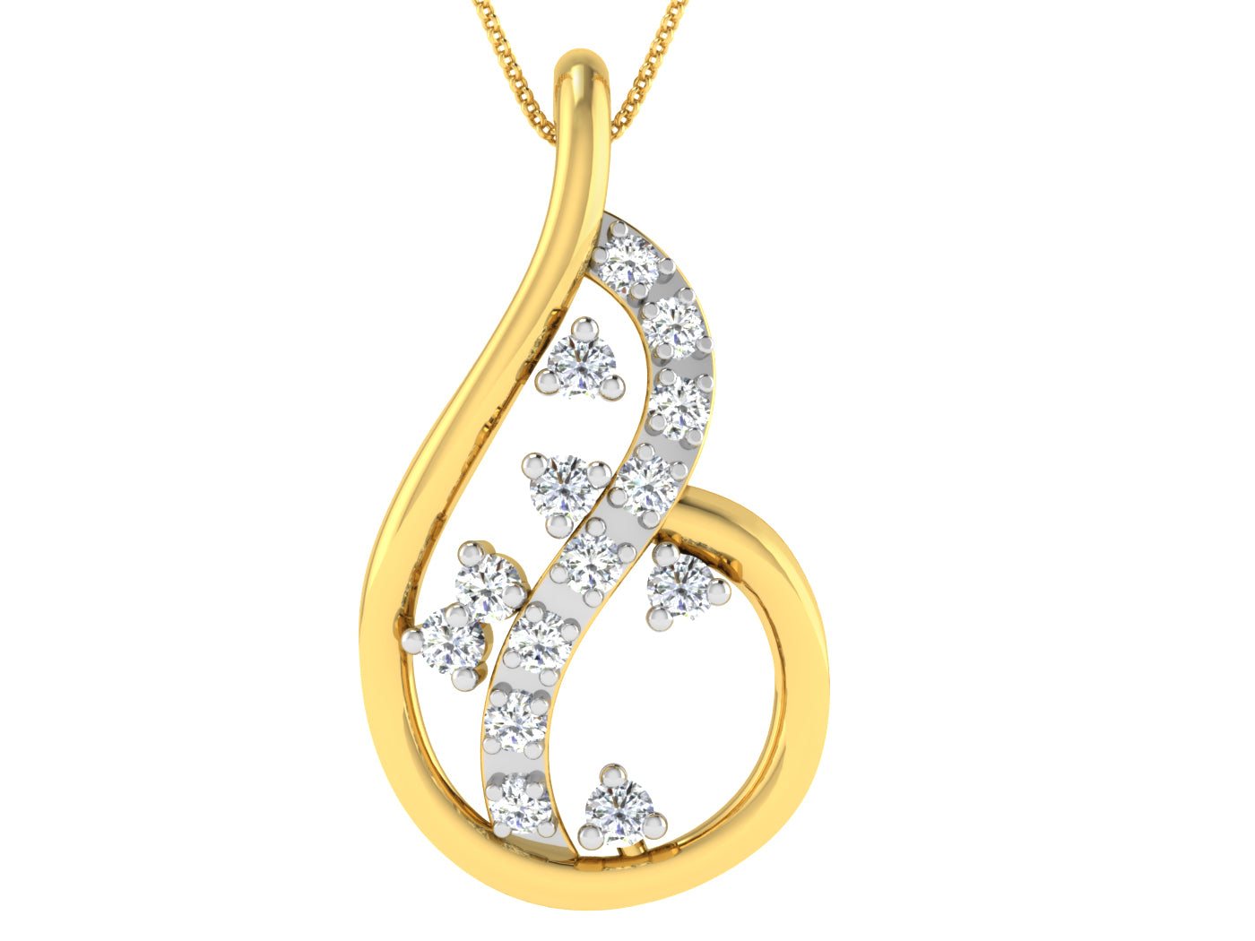 Nidal Jewels | Divine Dewdrop Gold & Diamond Pendant - Nidal Jewels