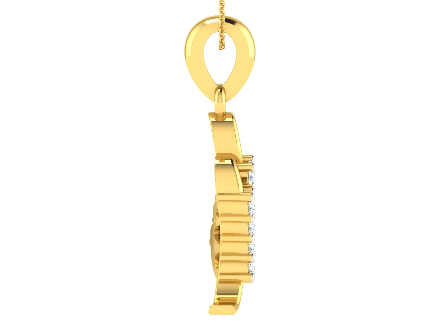 Nidal Jewels |Twinkling Wave Gold & Diamond Pendant - Nidal Jewels