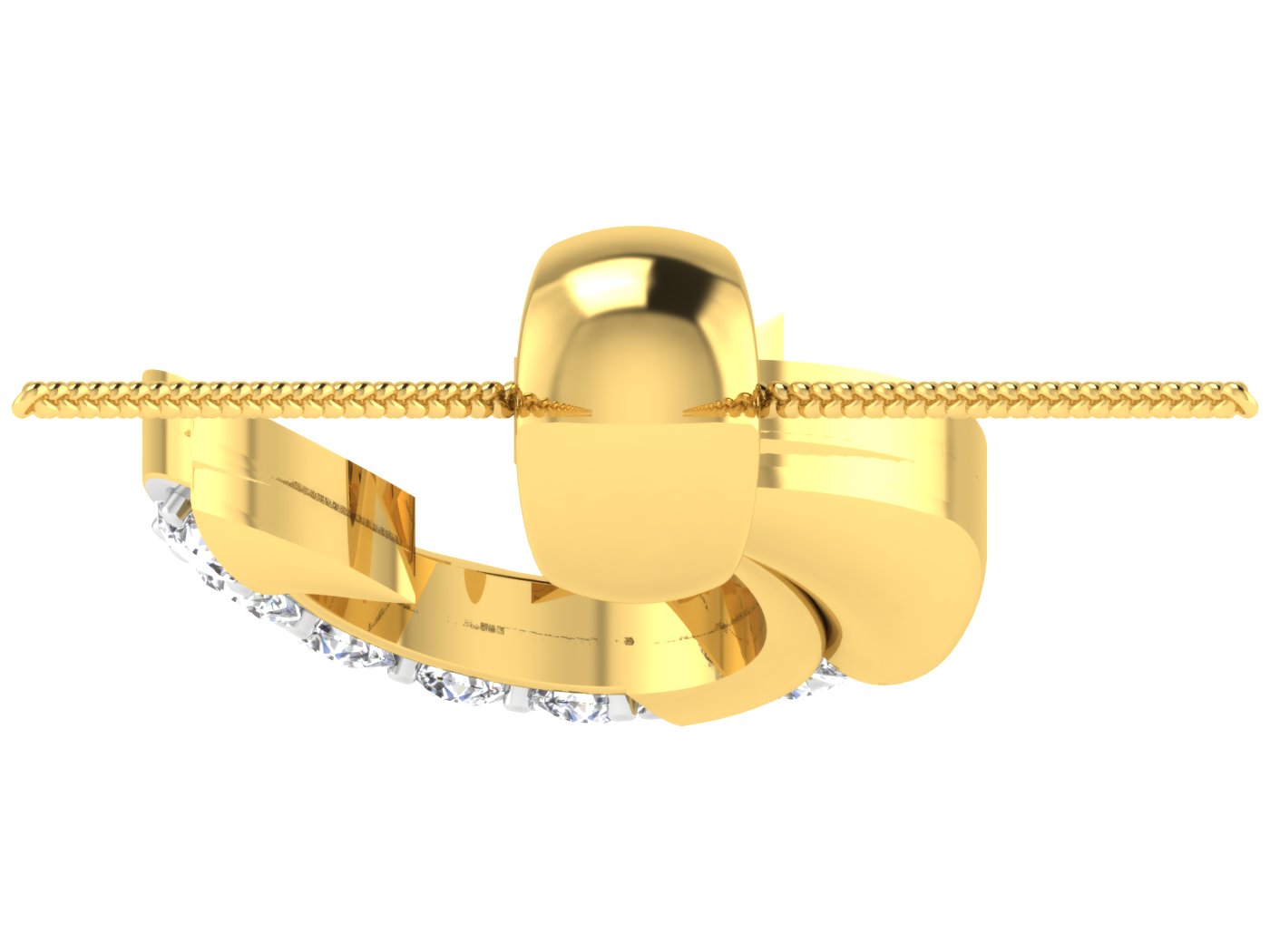 Nidal Jewels | Shimmering Swirl Gold & Diamond Charm Pendant - Nidal Jewels