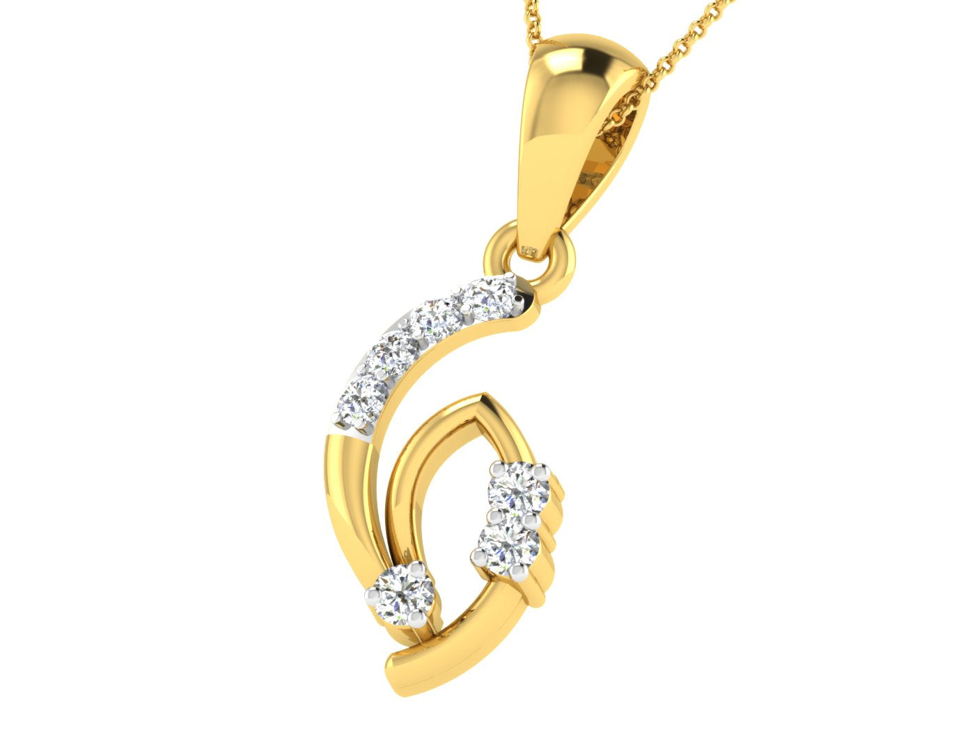 Nidal Jewels | Starlit Arc Gold & Diamond Pendant - Nidal Jewels