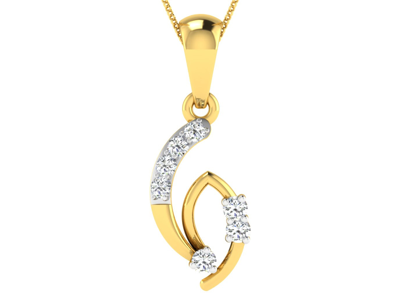 Nidal Jewels | Starlit Arc Gold & Diamond Pendant - Nidal Jewels