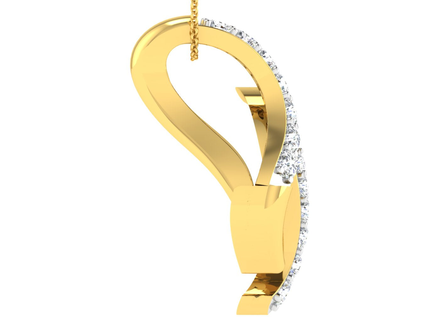 Nidal Jewels | Blissfull Ribbon Gold & Diamond Pendant - Nidal Jewels
