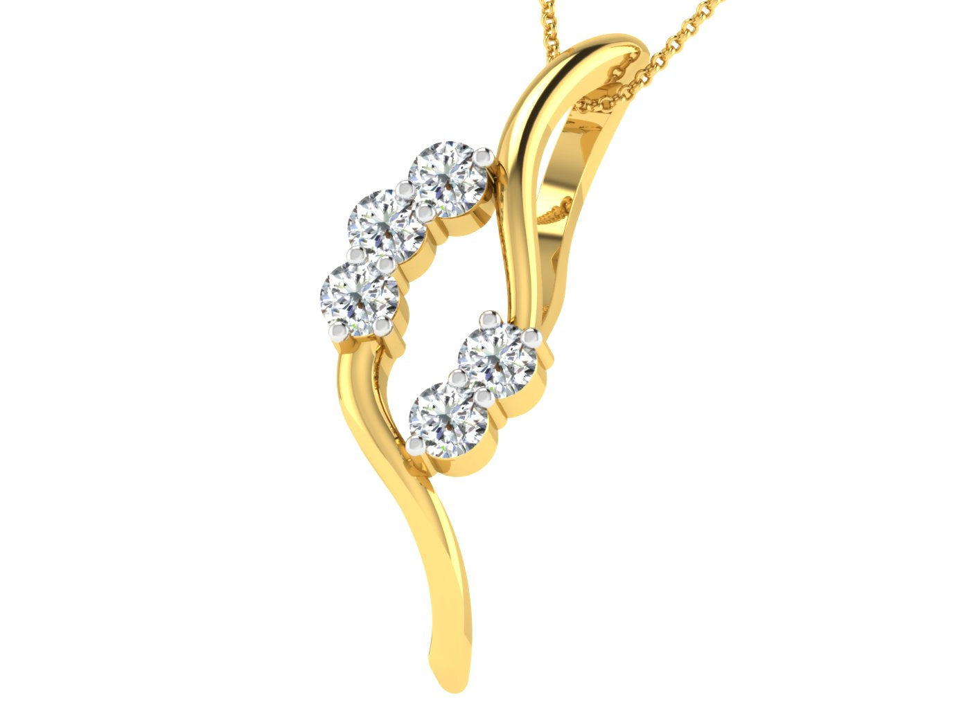 Nidal Jewels | Radiant Cascade Gold & Diamond Pendant - Nidal Jewels