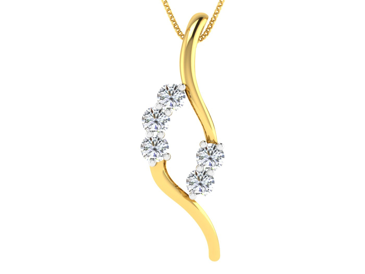 Nidal Jewels | Radiant Cascade Gold & Diamond Pendant - Nidal Jewels