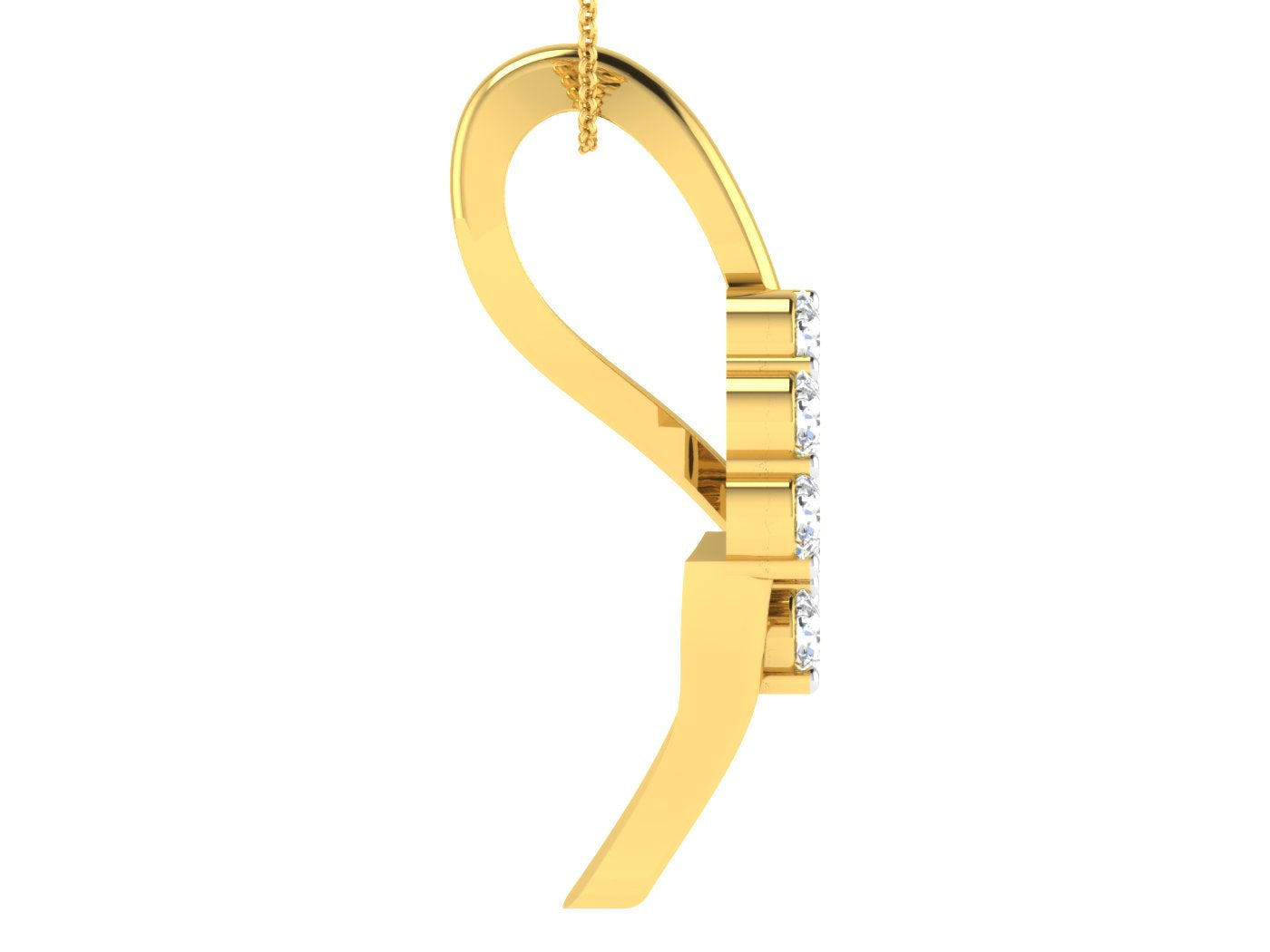 Nidal Jewels | Radiant Cascade Gold & Diamond Pendant - Nidal Jewels