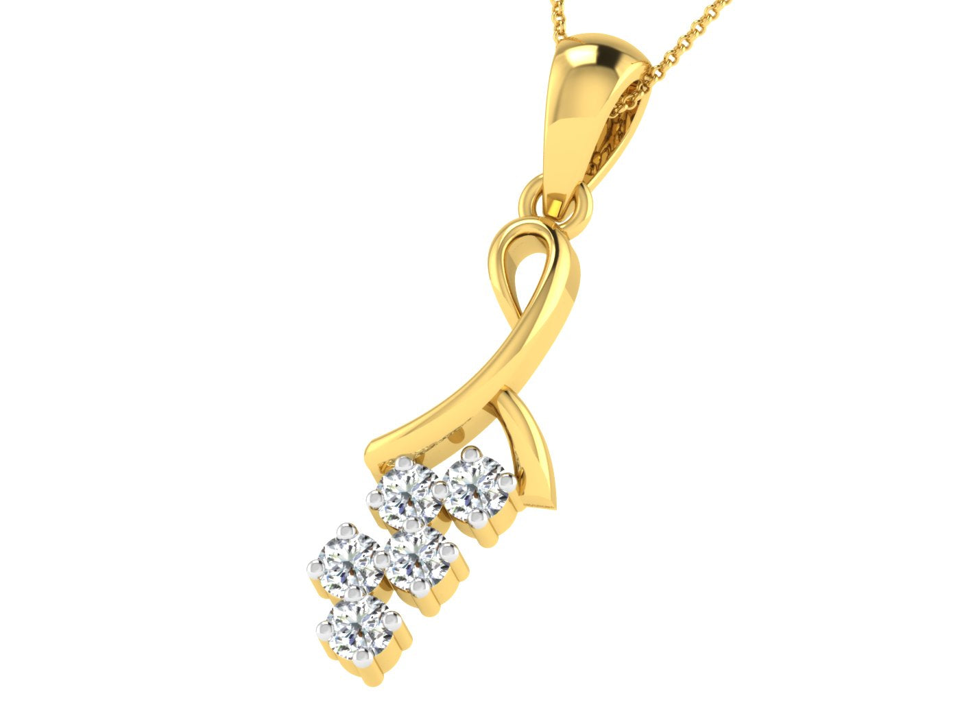Nidal Jewels | Verdant Vine Gold & Diamond Pendant - Nidal Jewels
